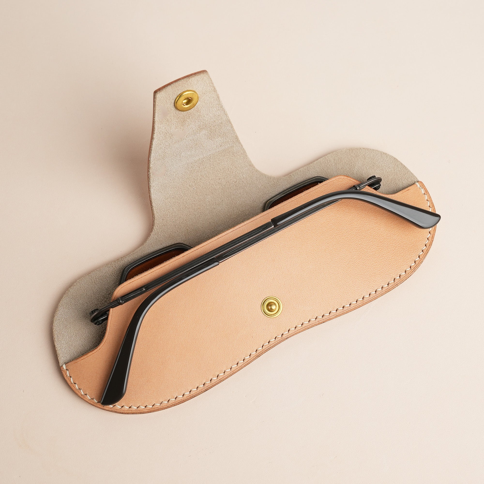 Natural Buttero Leather Glasses Case