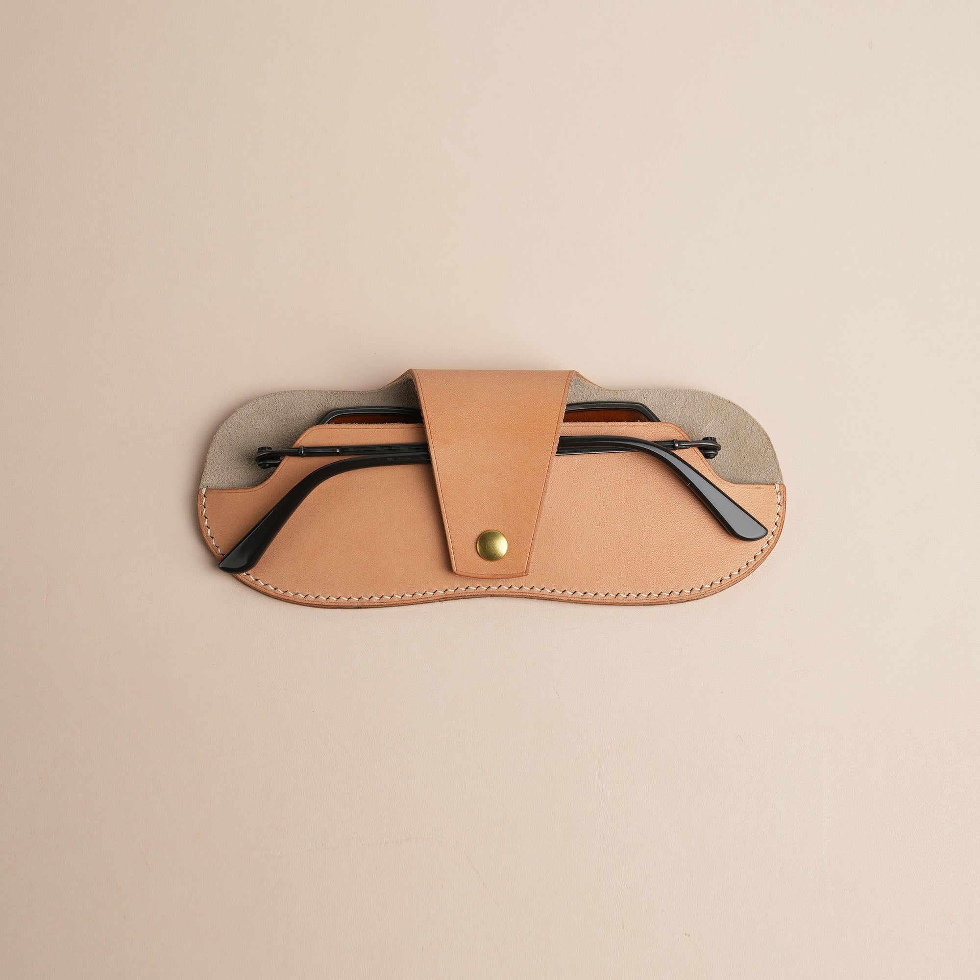 Natural Buttero Leather Glasses Case