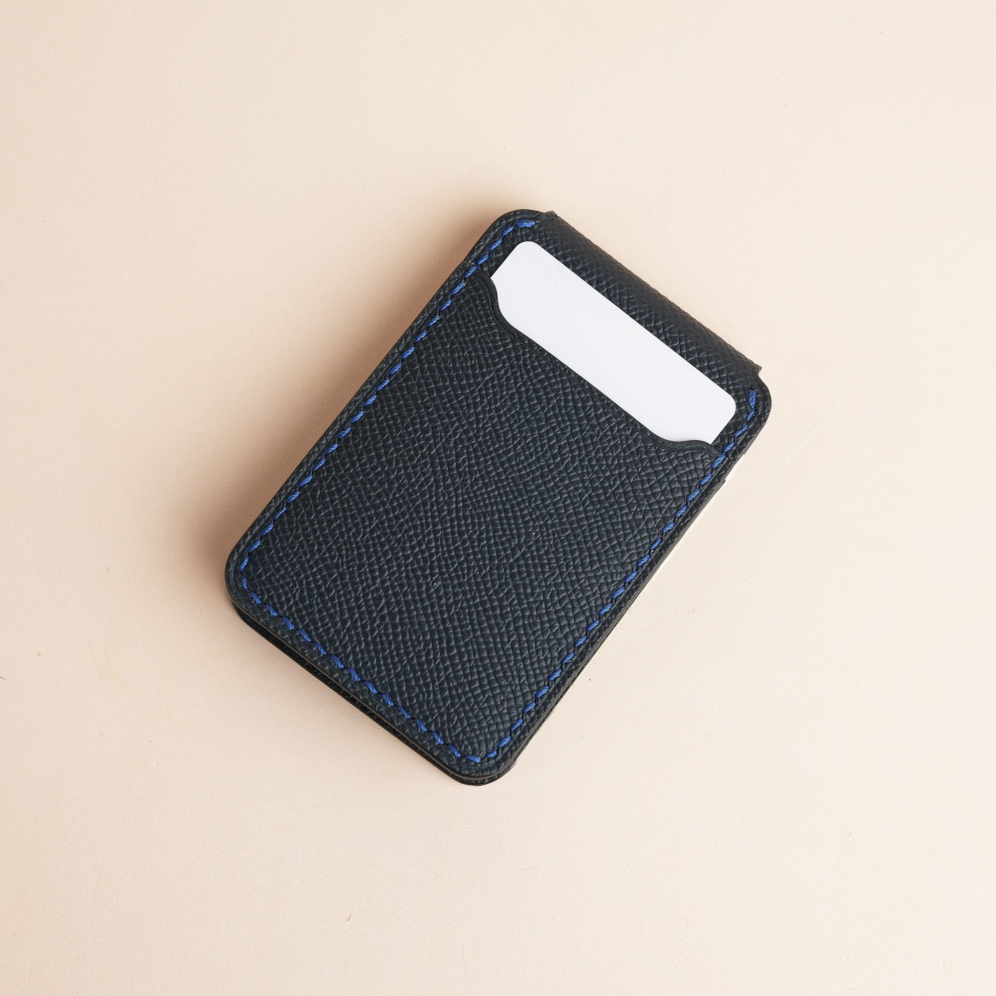 Navy Blue Epsom Leather Magsafe Wallet