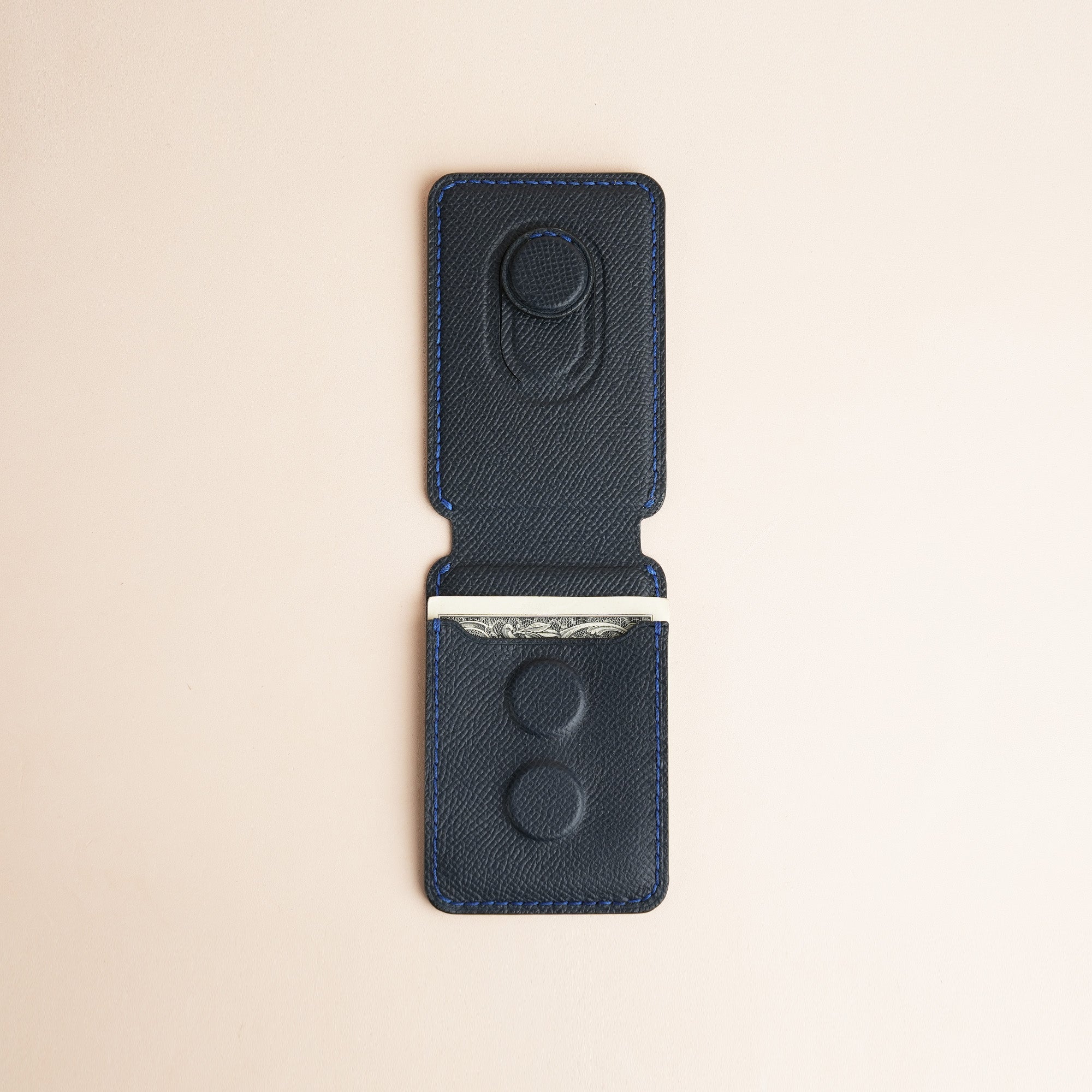 Navy Blue Epsom Leather Magsafe Wallet