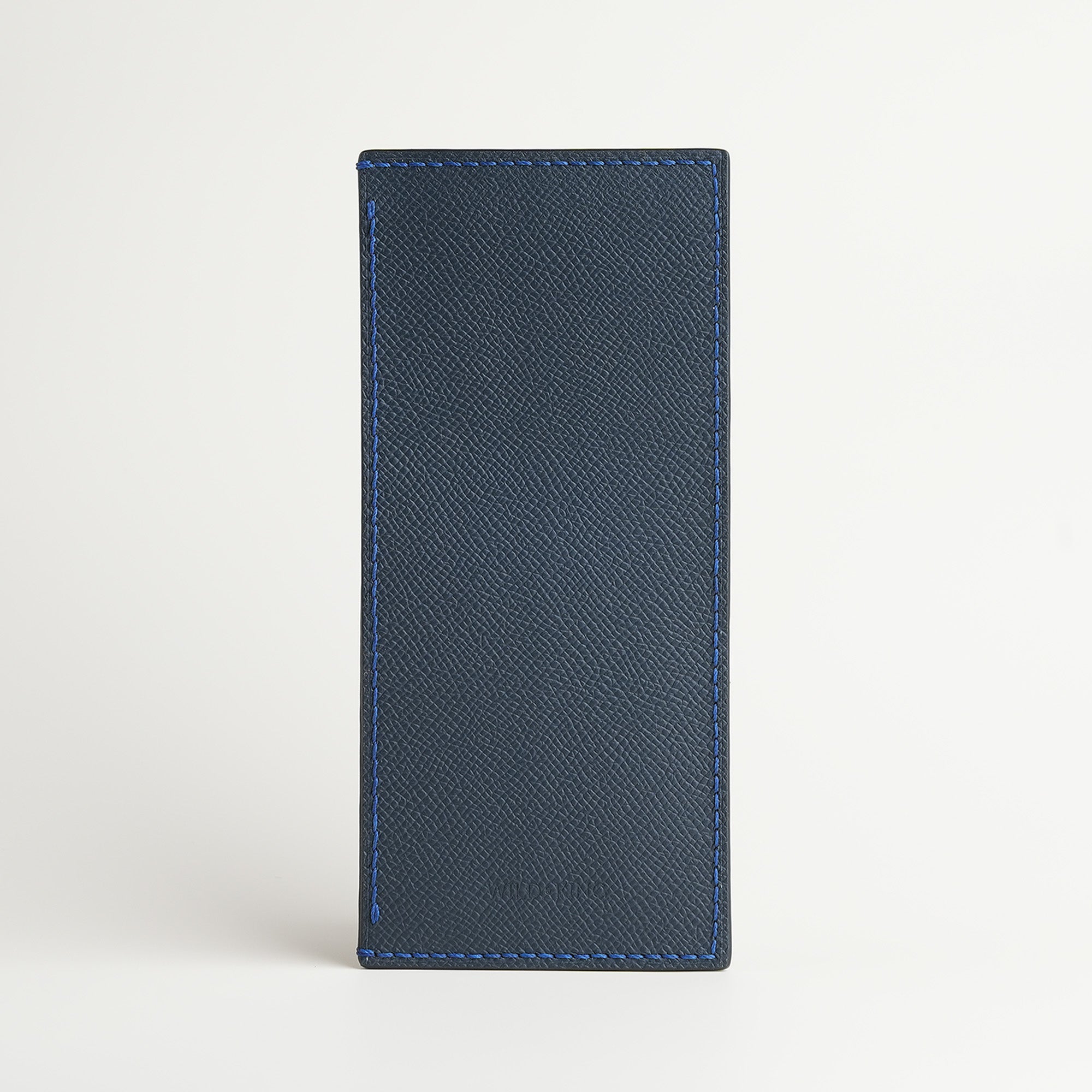 Navy Epsom mix Lizard Leather Vertical Card Holder - Natural Pattern