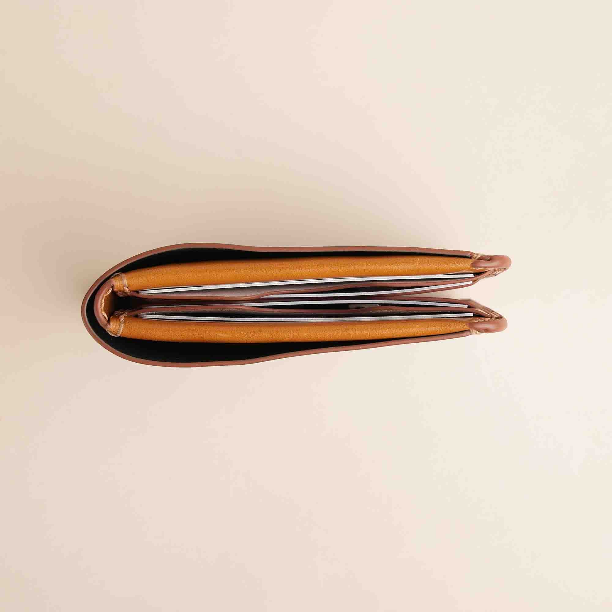 Navy Shell Cordovan Leather Wing Bifold Wallet