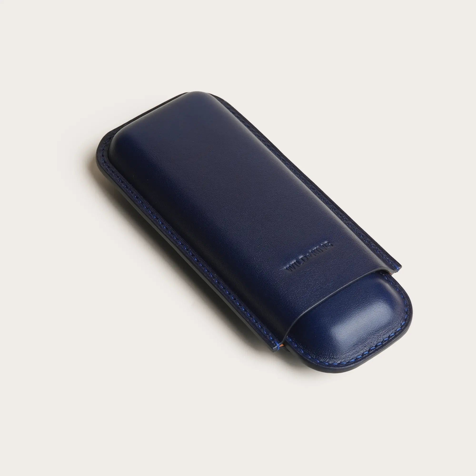 Navy Swift Leather Cigar Case