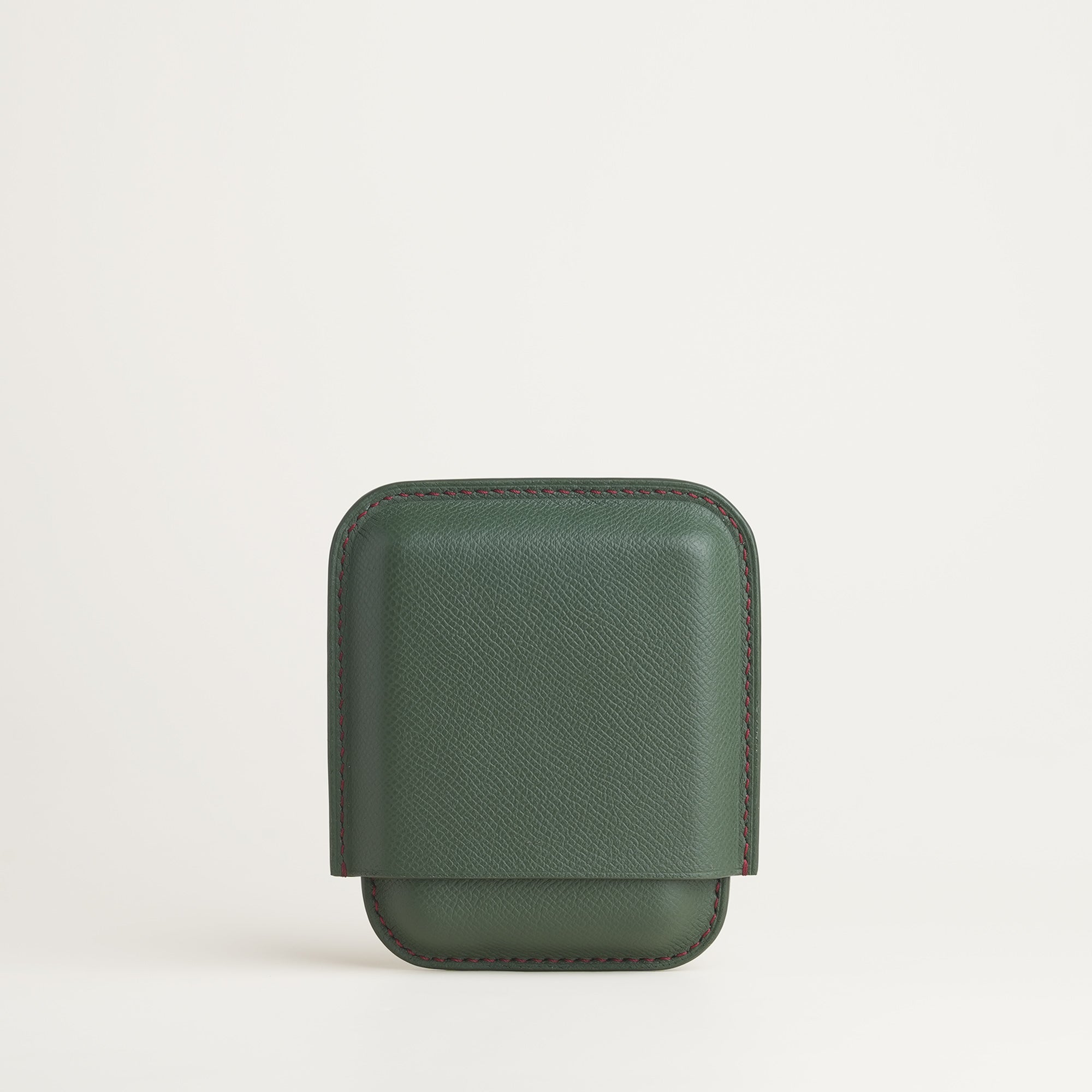 Olive Epsom Leather Cigarettes Case Holder - Mini Case