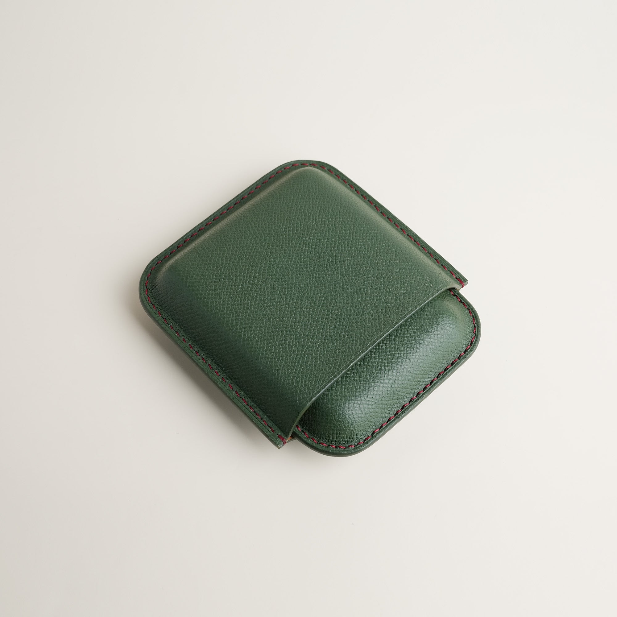 Olive Epsom Leather Cigarettes Case Holder - Mini Case