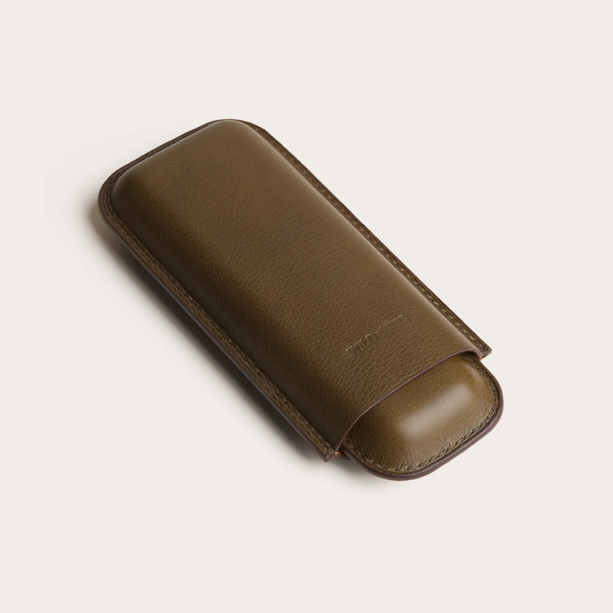 Olive Swift Leather Cigar Case