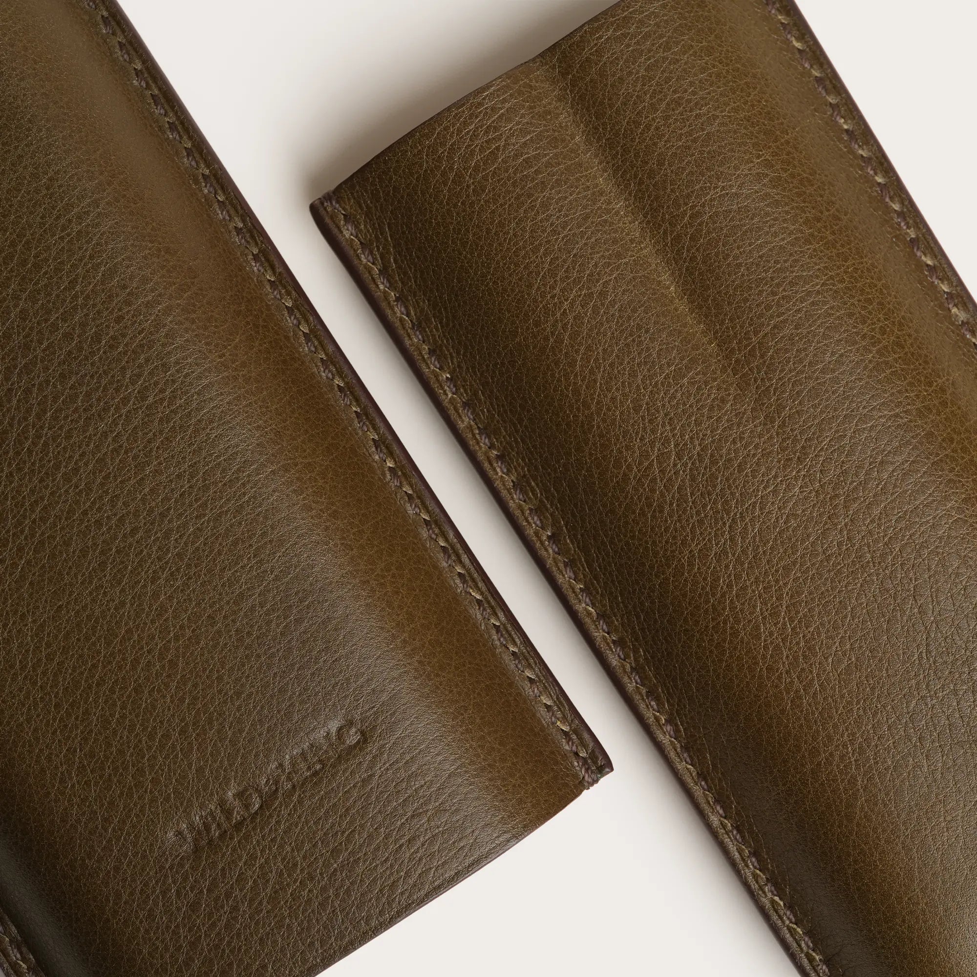 Olive Swift Leather Cigar Case