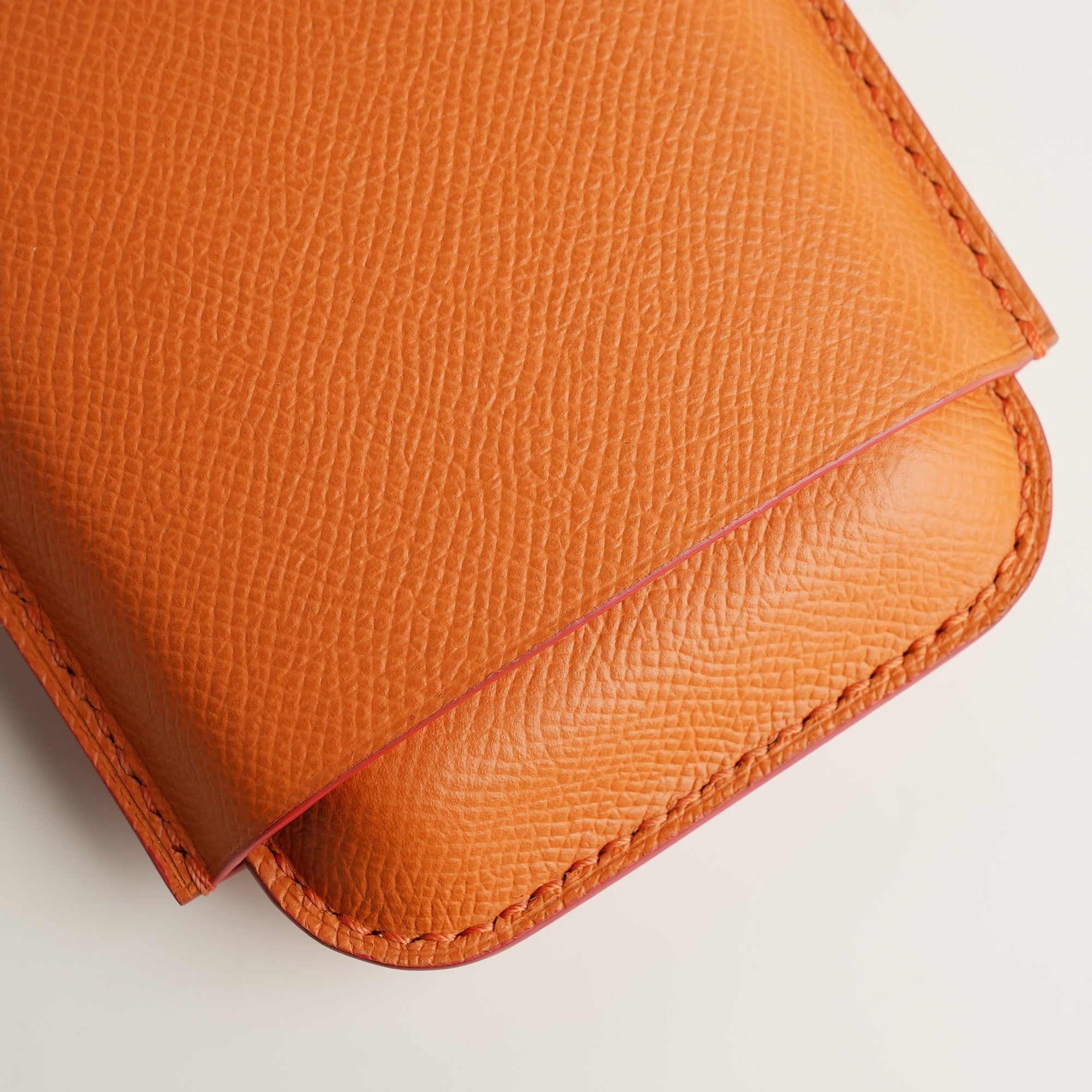 Orange Epsom Leather Cigarettes Case Holder - Mini Case