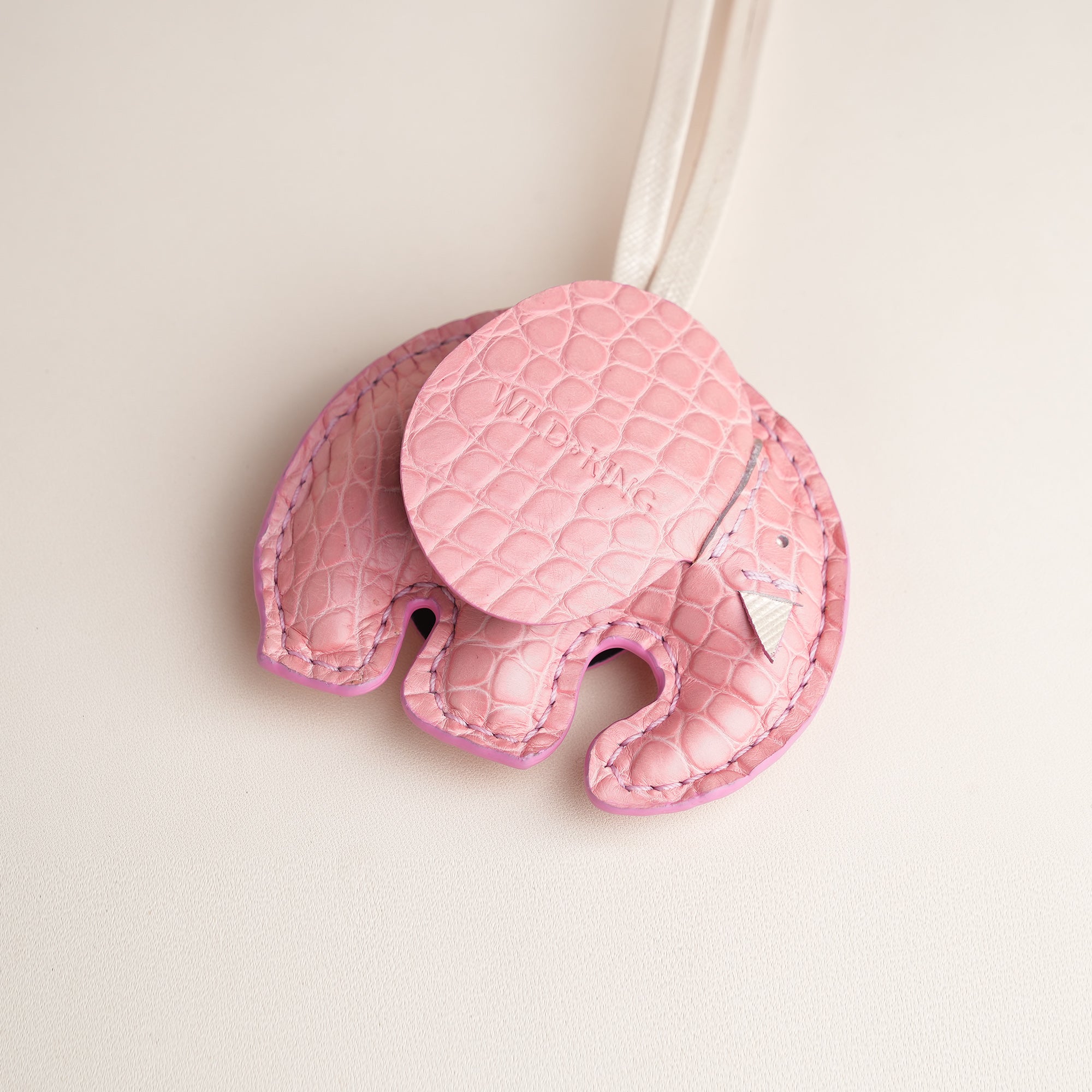 Pink Alligator Elephant Bag Charm | Wild & King