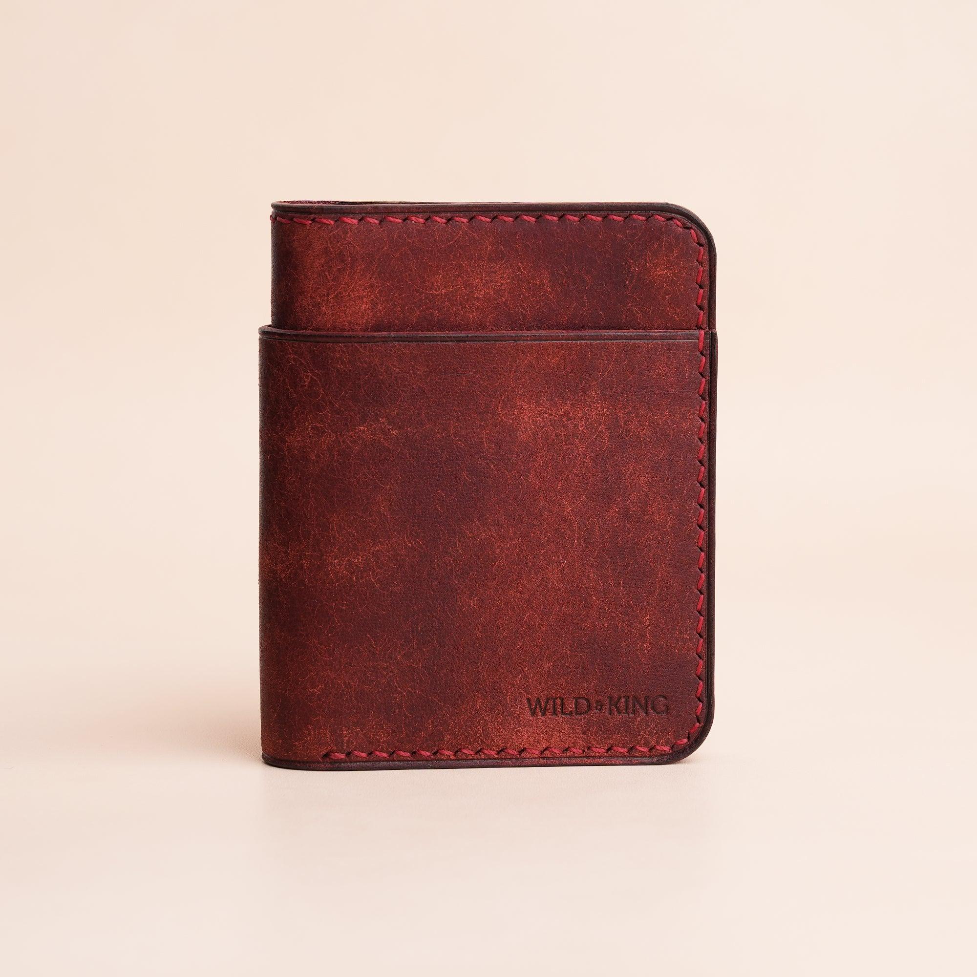 Red Pueblo Leather Minimalist Bifold Wallet - WildandKing