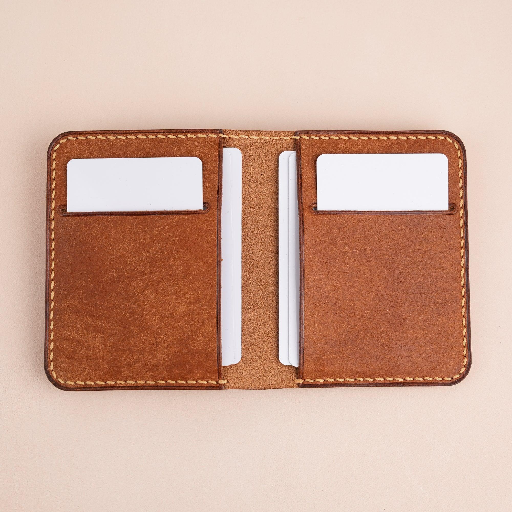 Brown Pueblo Leather Minimalist Bifold Wallet - WildandKing