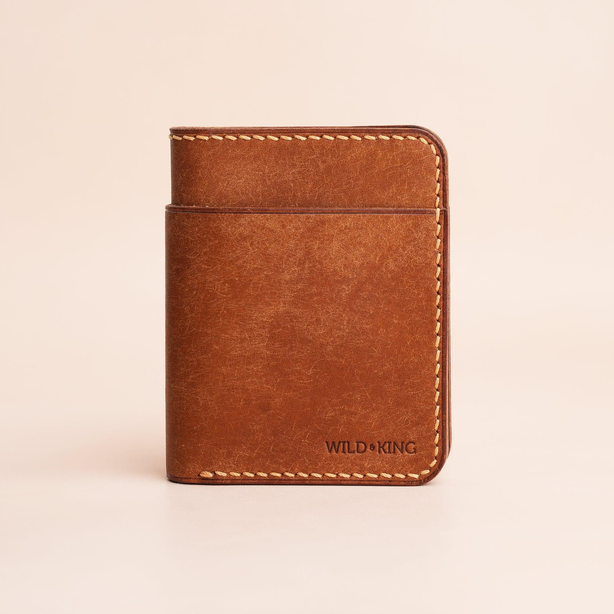 Brown Pueblo Leather Minimalist Bifold Wallet - WildandKing