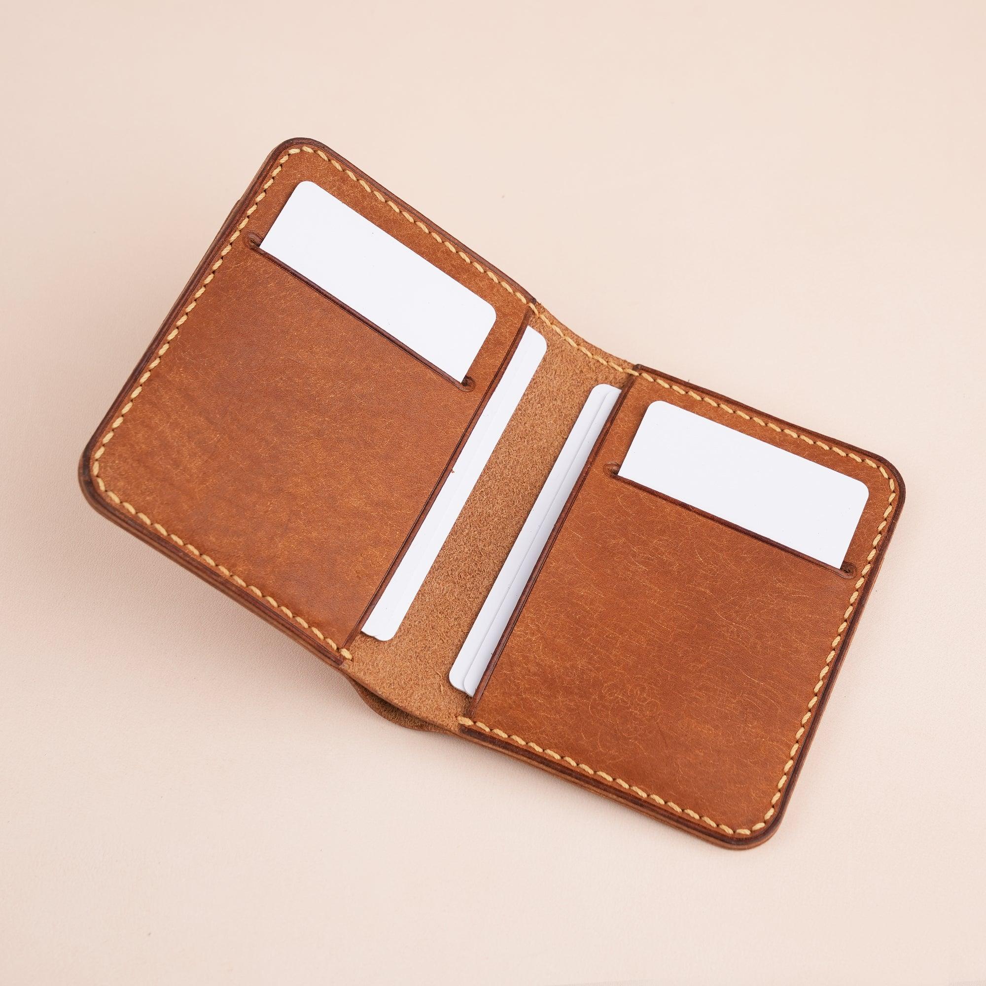 Brown Pueblo Leather Minimalist Bifold Wallet - WildandKing