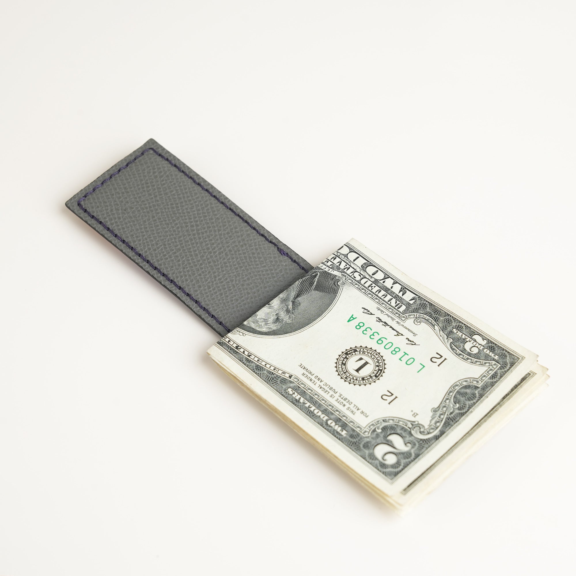 Purple Leather Money Clip - Twilight Patina - Square Shape