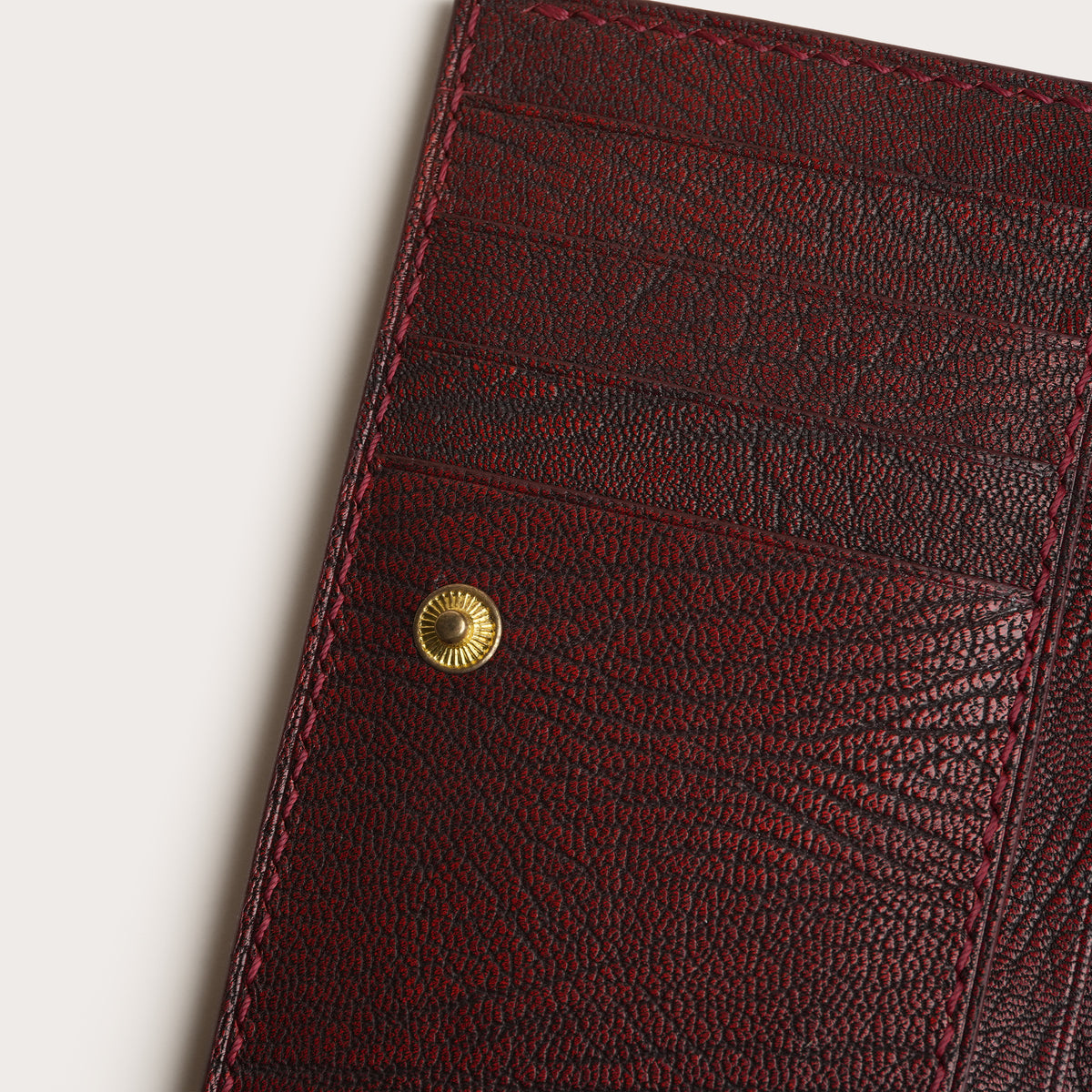 Red Alligator Leather Bifold Zipper Wallet with Snap Closure - Fox Design