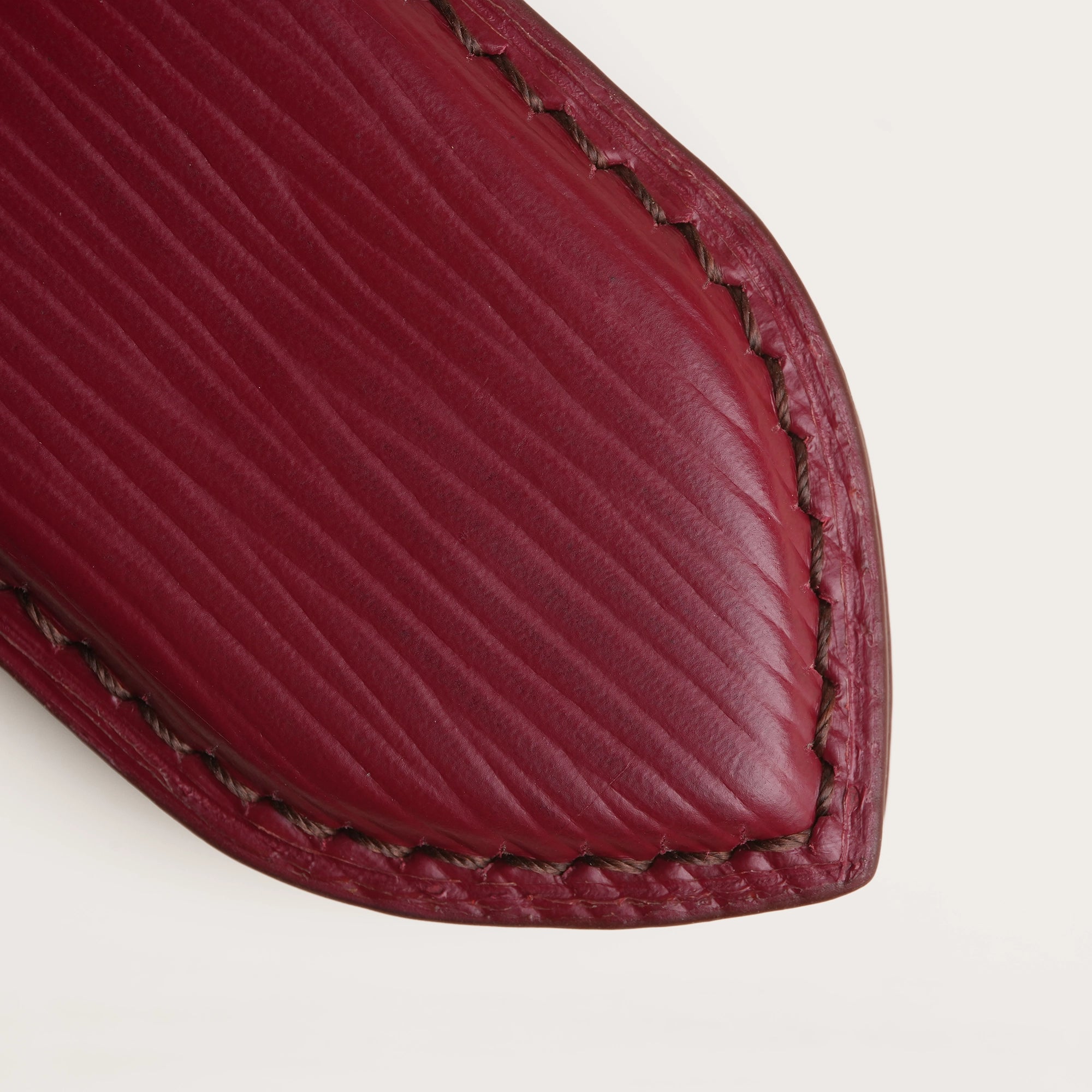 Red Epi Leather Money Clip - Pointed Shape