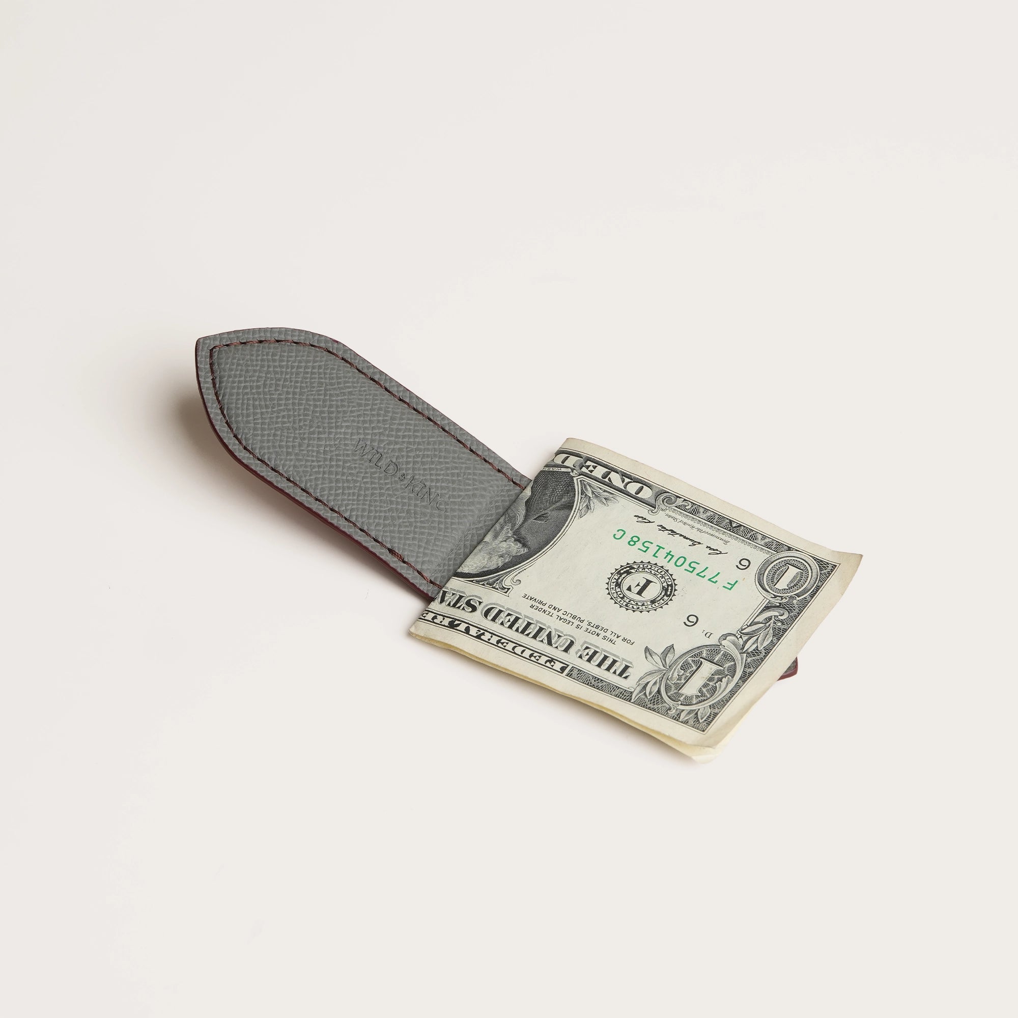 Red Epi Leather Money Clip - Pointed Shape