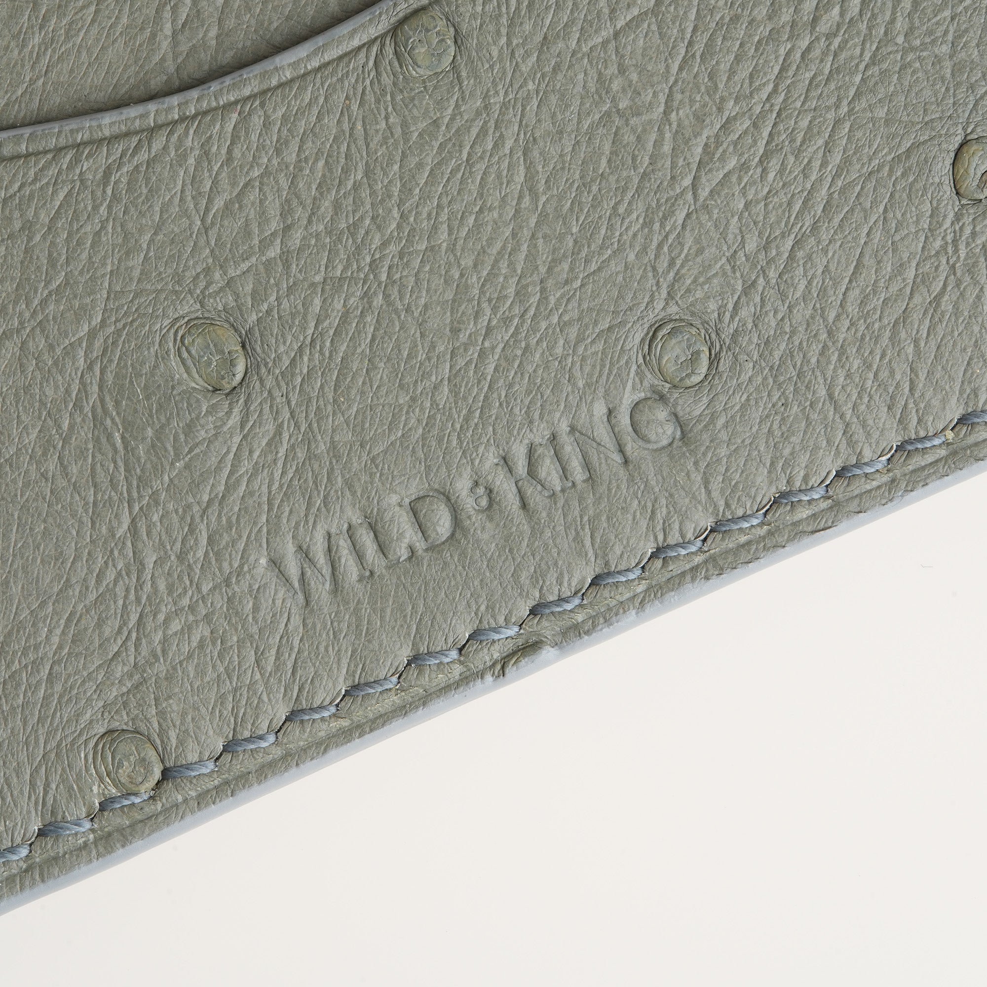 Silver Ostrich Leather Card Holder