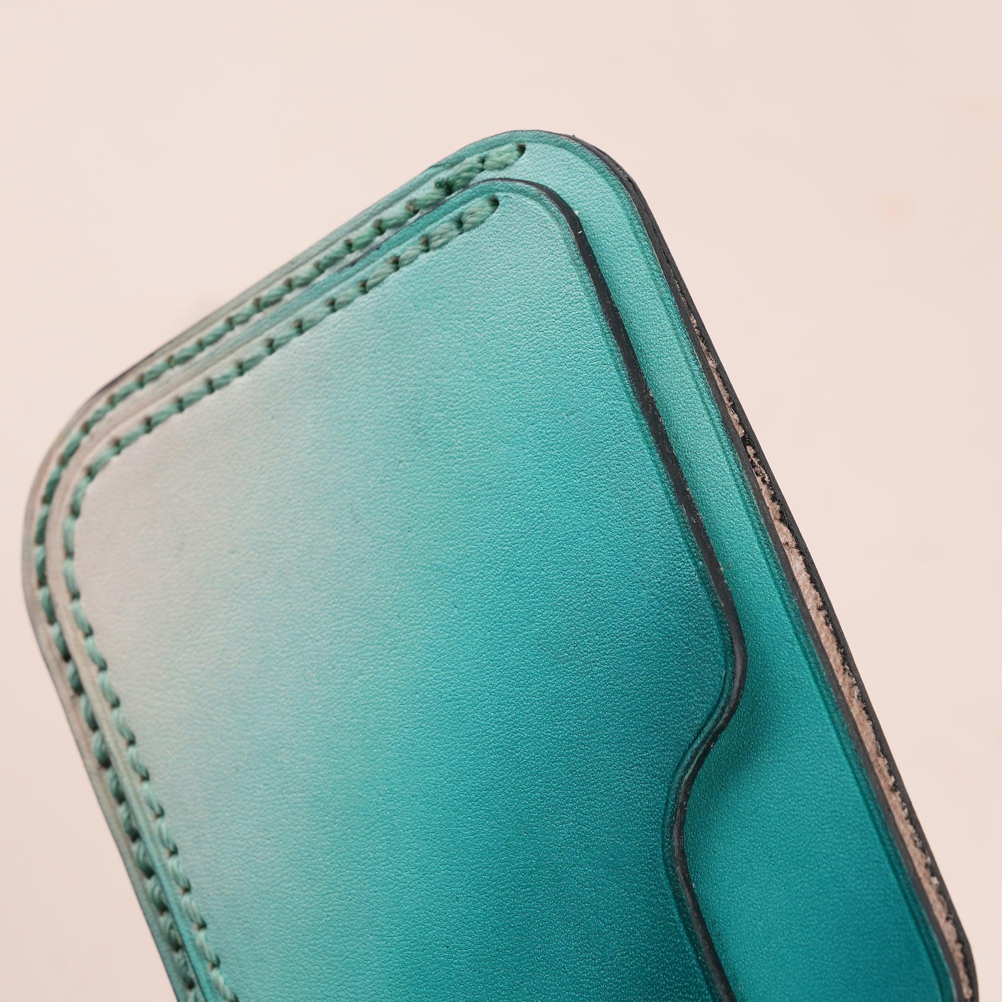 Patina Turquoise Slim Leather Card Case - WildandKing