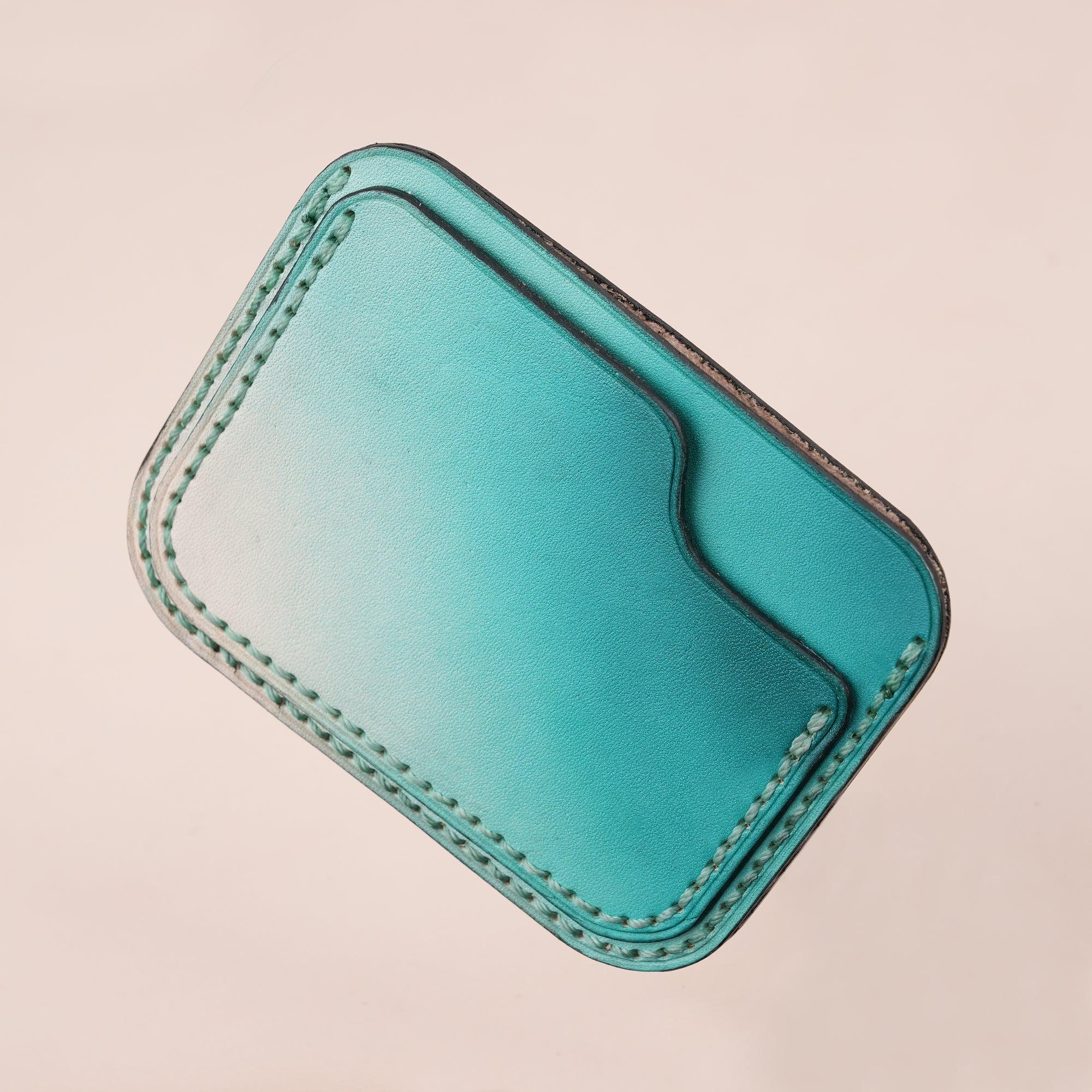 Patina Turquoise Slim Leather Card Case - WildandKing