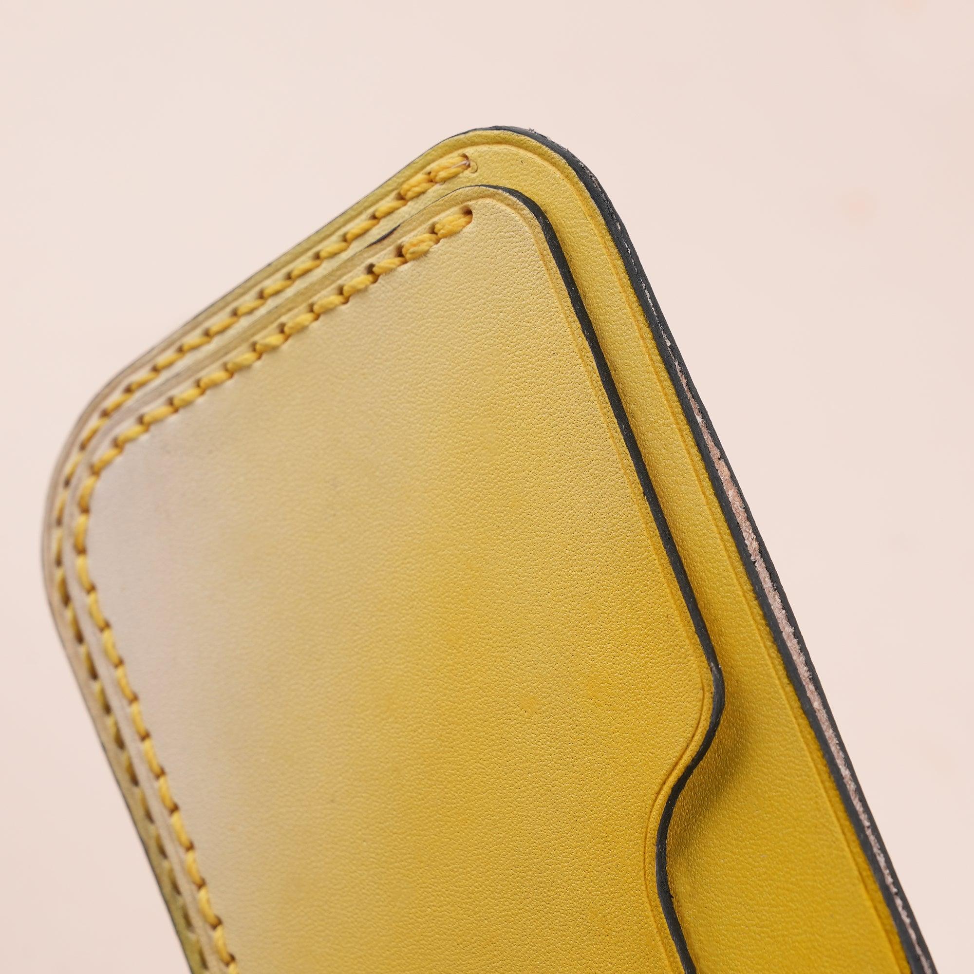 Patina Yellow Slim Leather Card Case - WildandKing