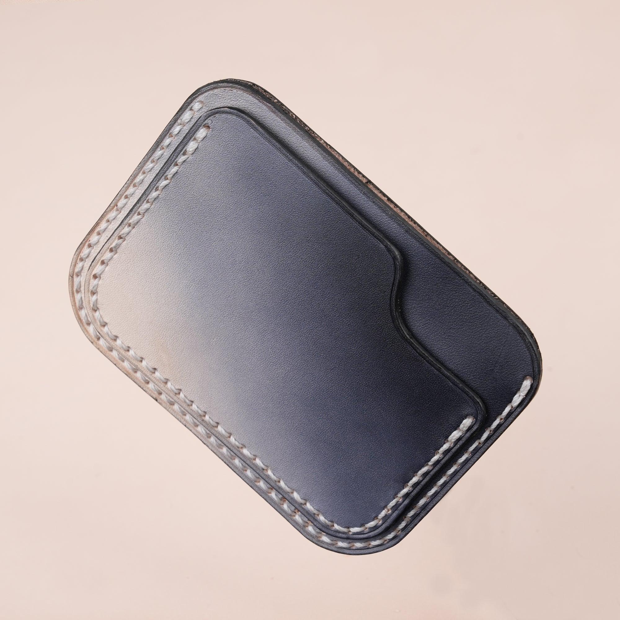 Patina Black Slim Leather Card Case - WildandKing