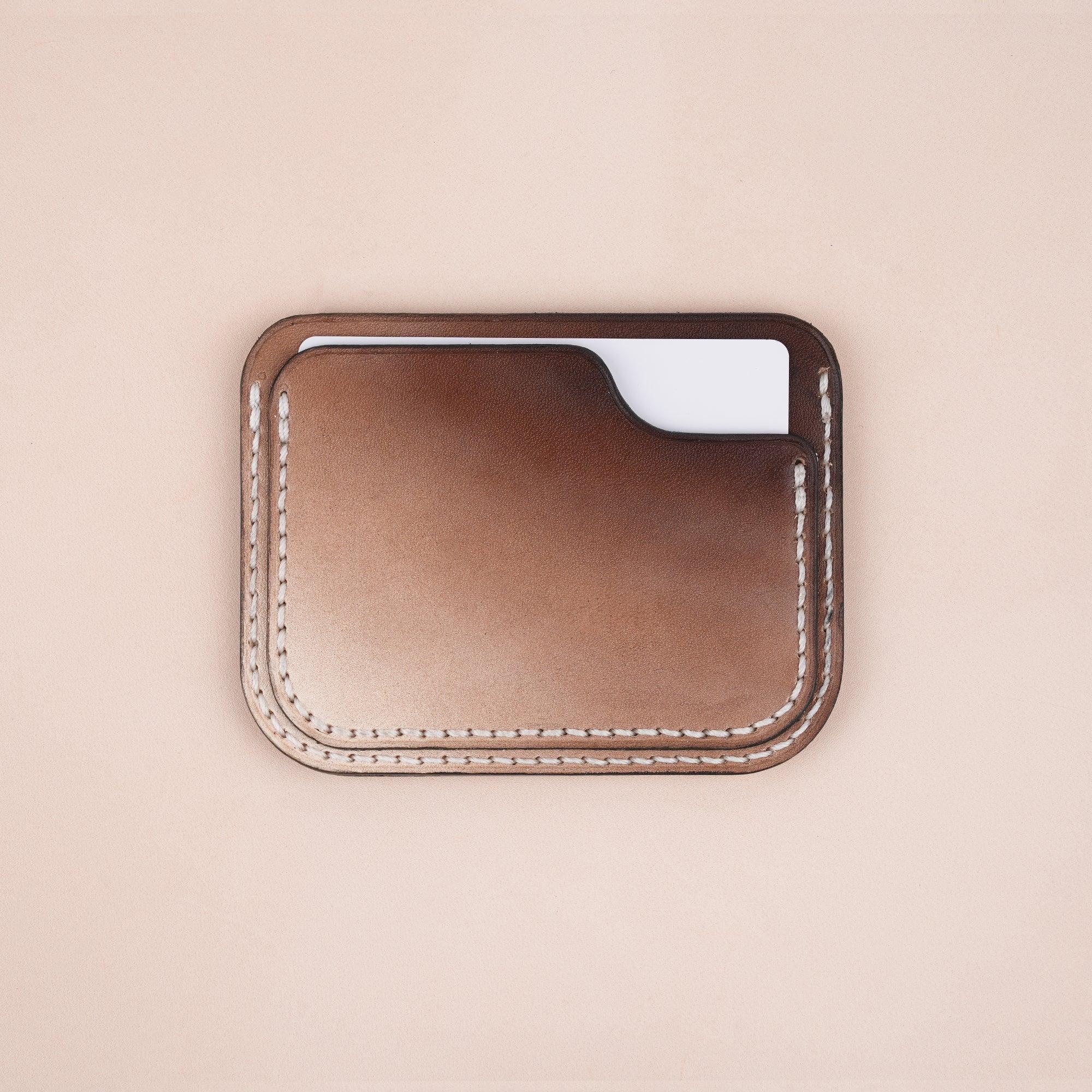 Patina Brown Slim Leather Card Case - WildandKing