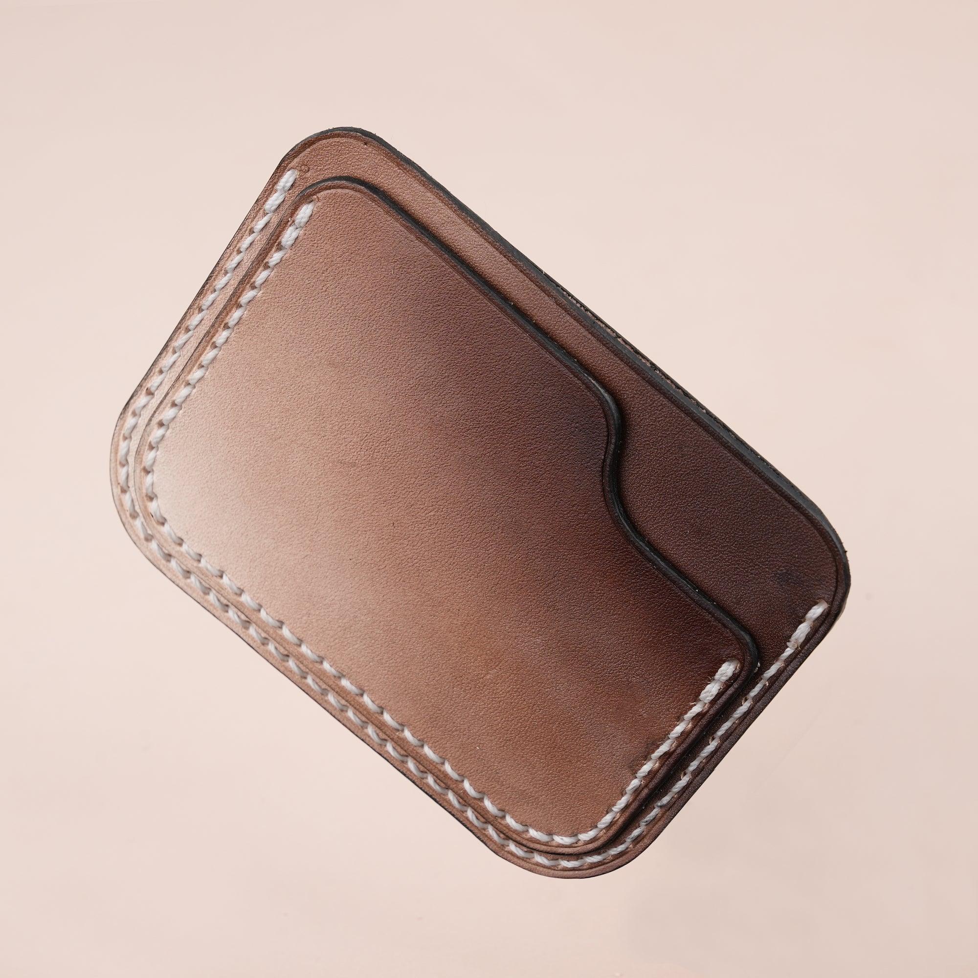 Patina Brown Slim Leather Card Case - WildandKing