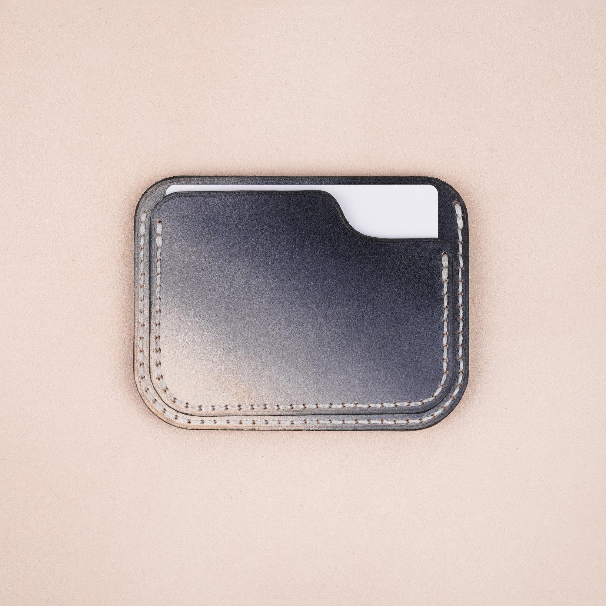 Patina Black Slim Leather Card Case - WildandKing