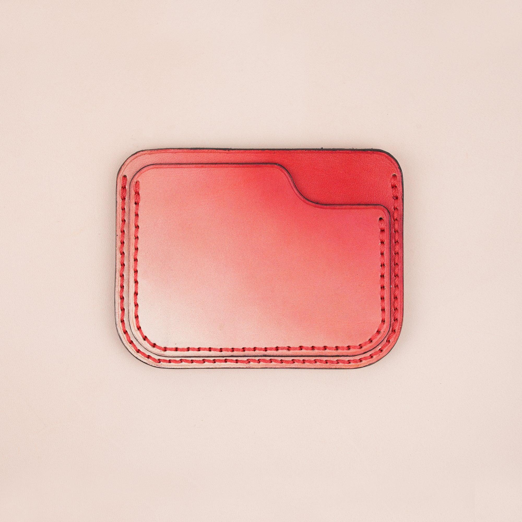 Patina Red Slim Leather Card Case - WildandKing