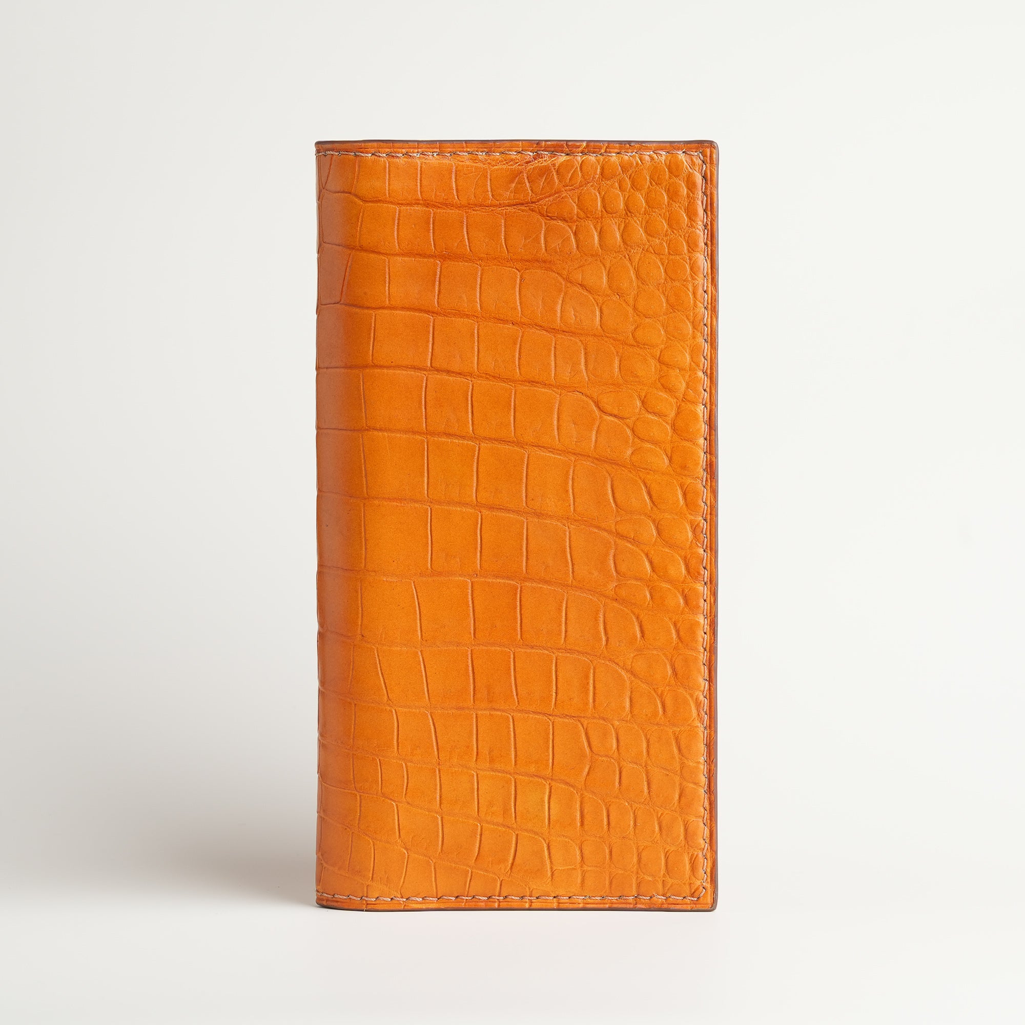 Tan Crocodile Leather Long Wallet