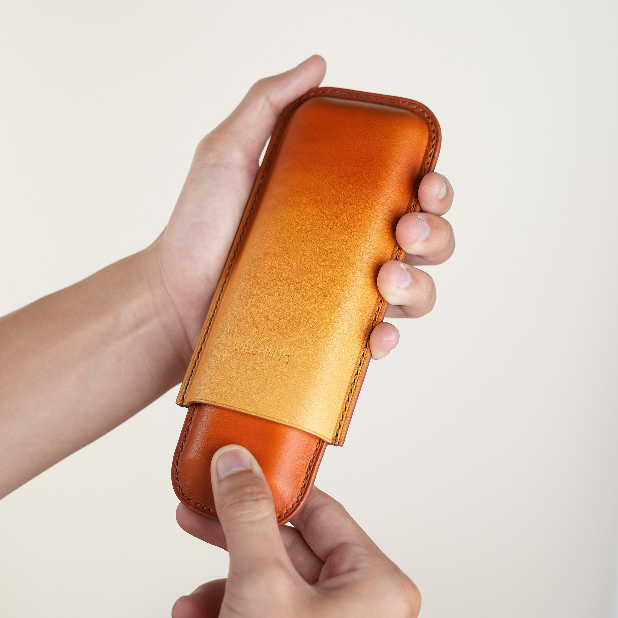 Tan Cigarettes Case Holder - Patina Finish