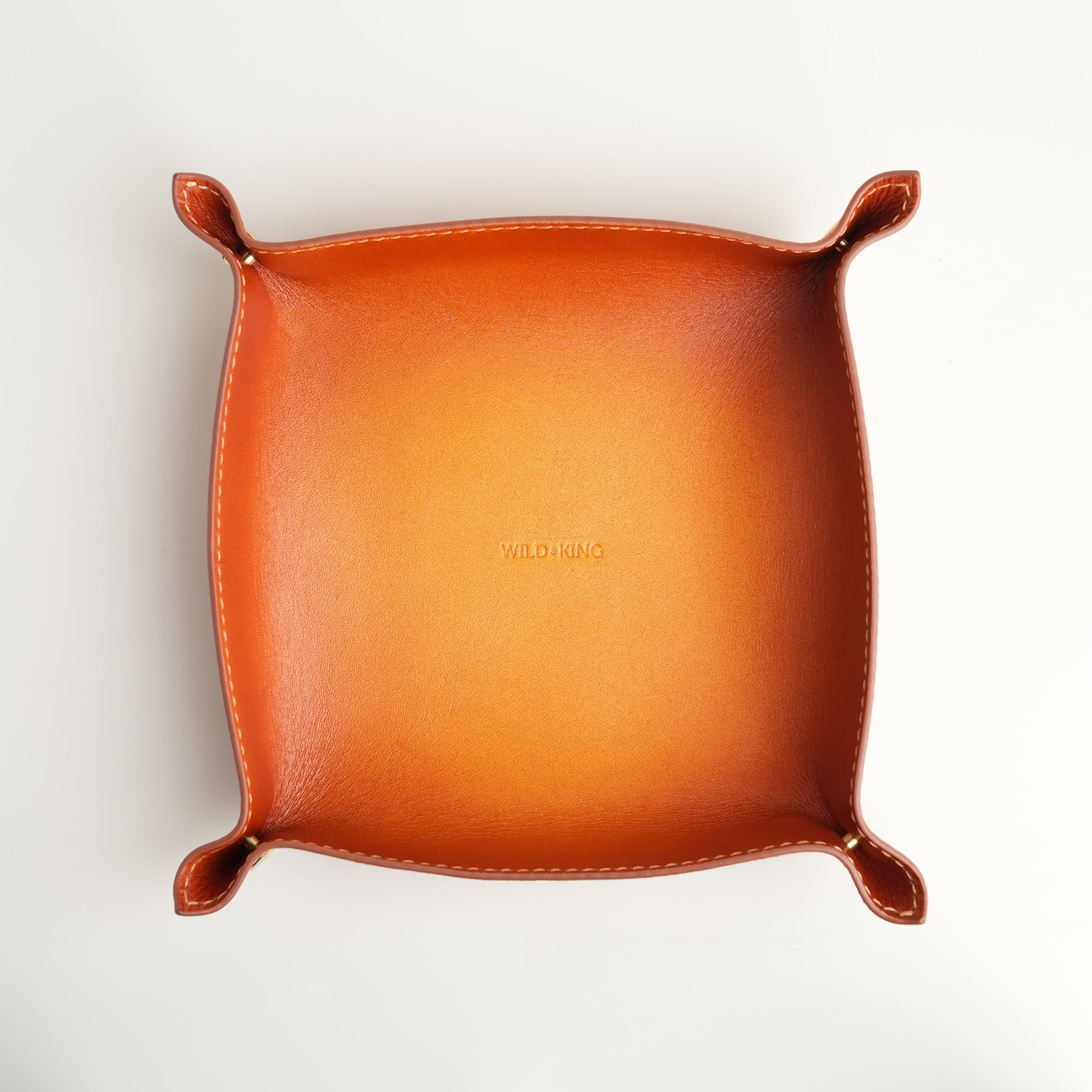 Tan Leather Tray - Patina Finish