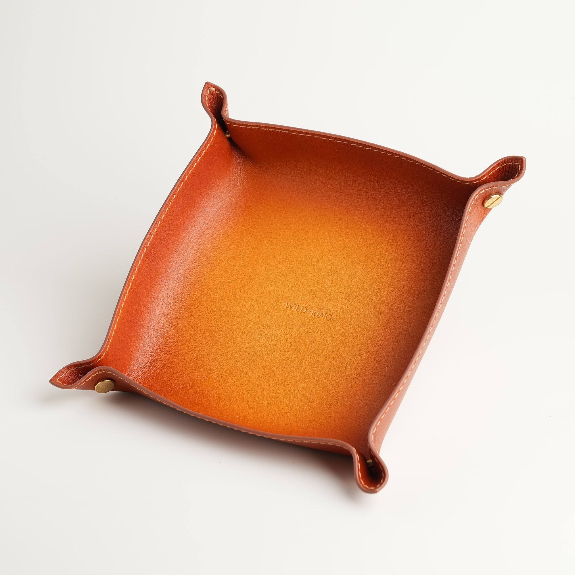 Tan Leather Tray - Patina Finish