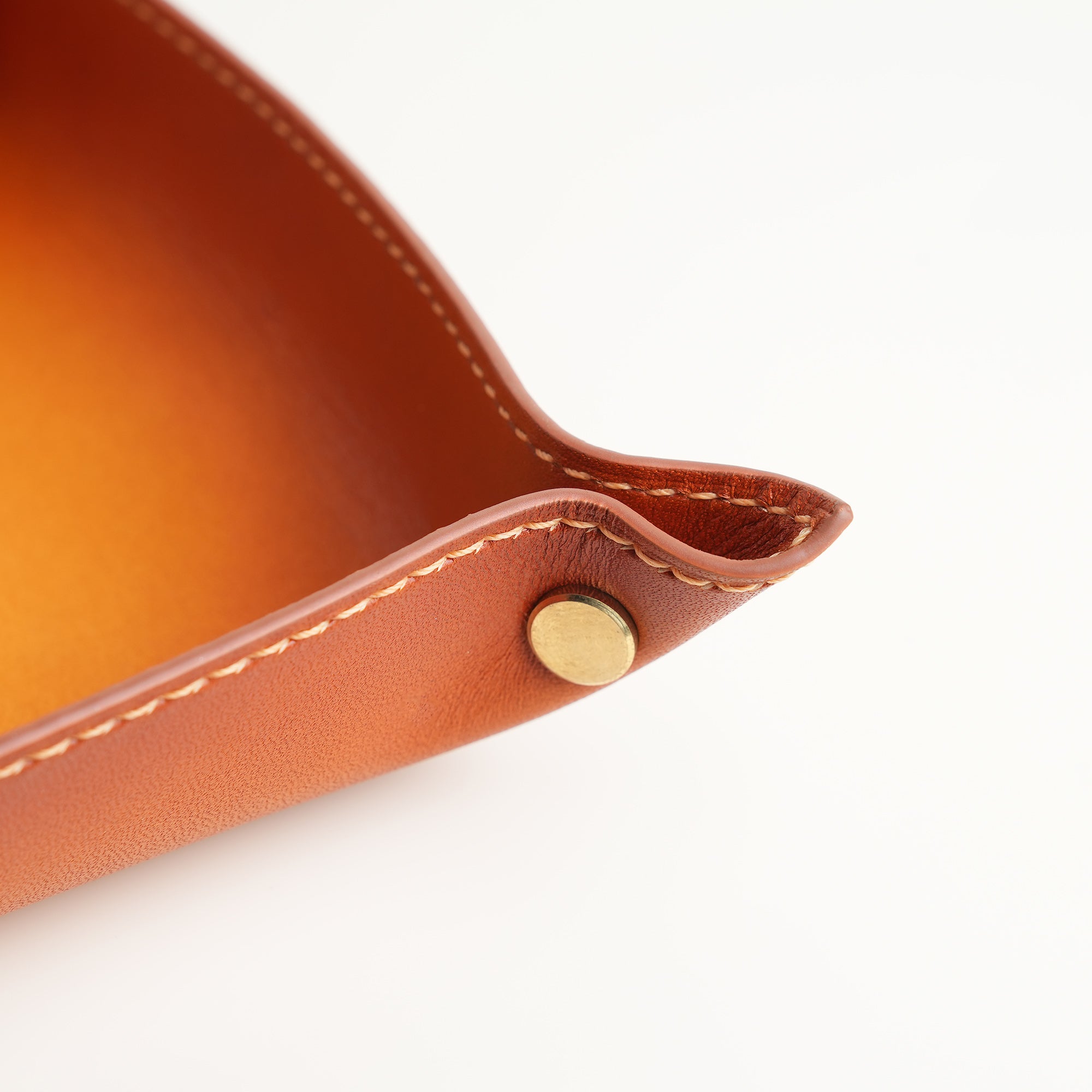 Tan Leather Tray - Patina Finish