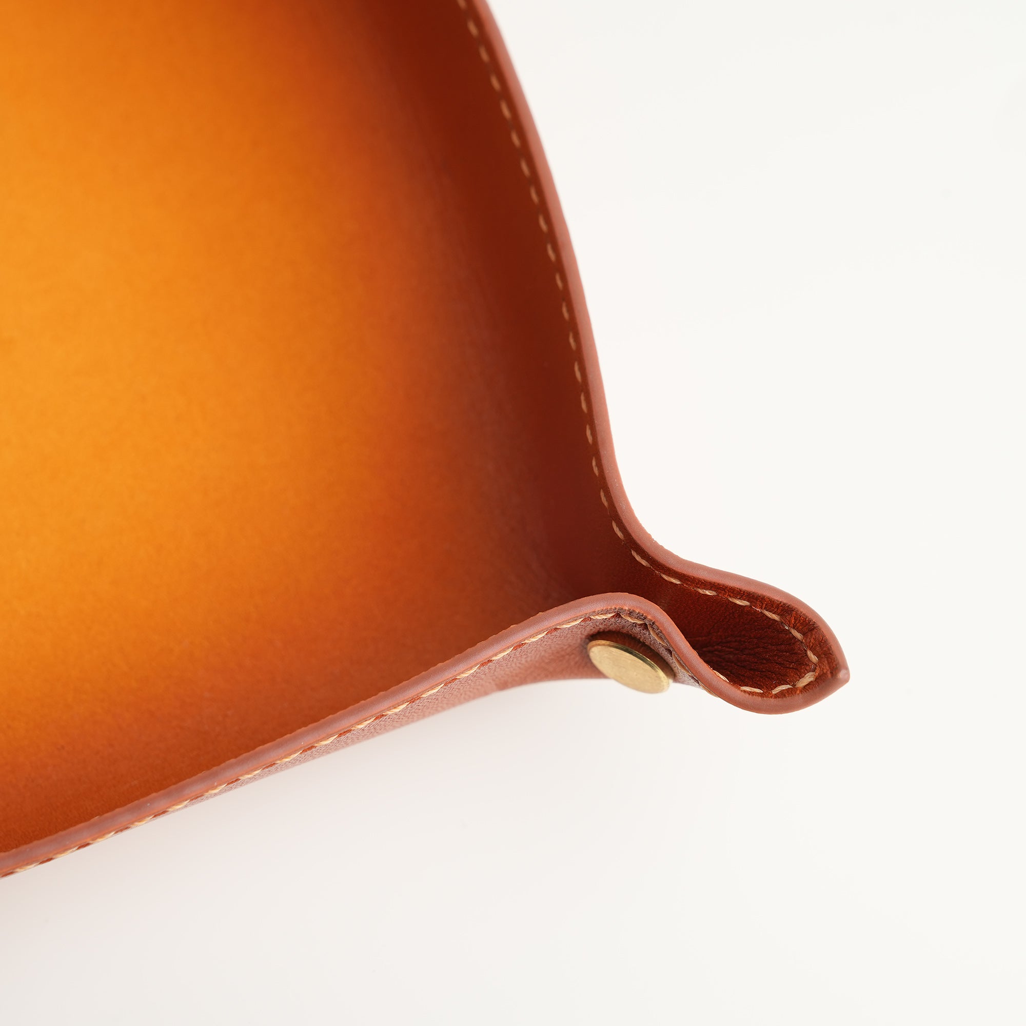 Tan Leather Tray - Patina Finish