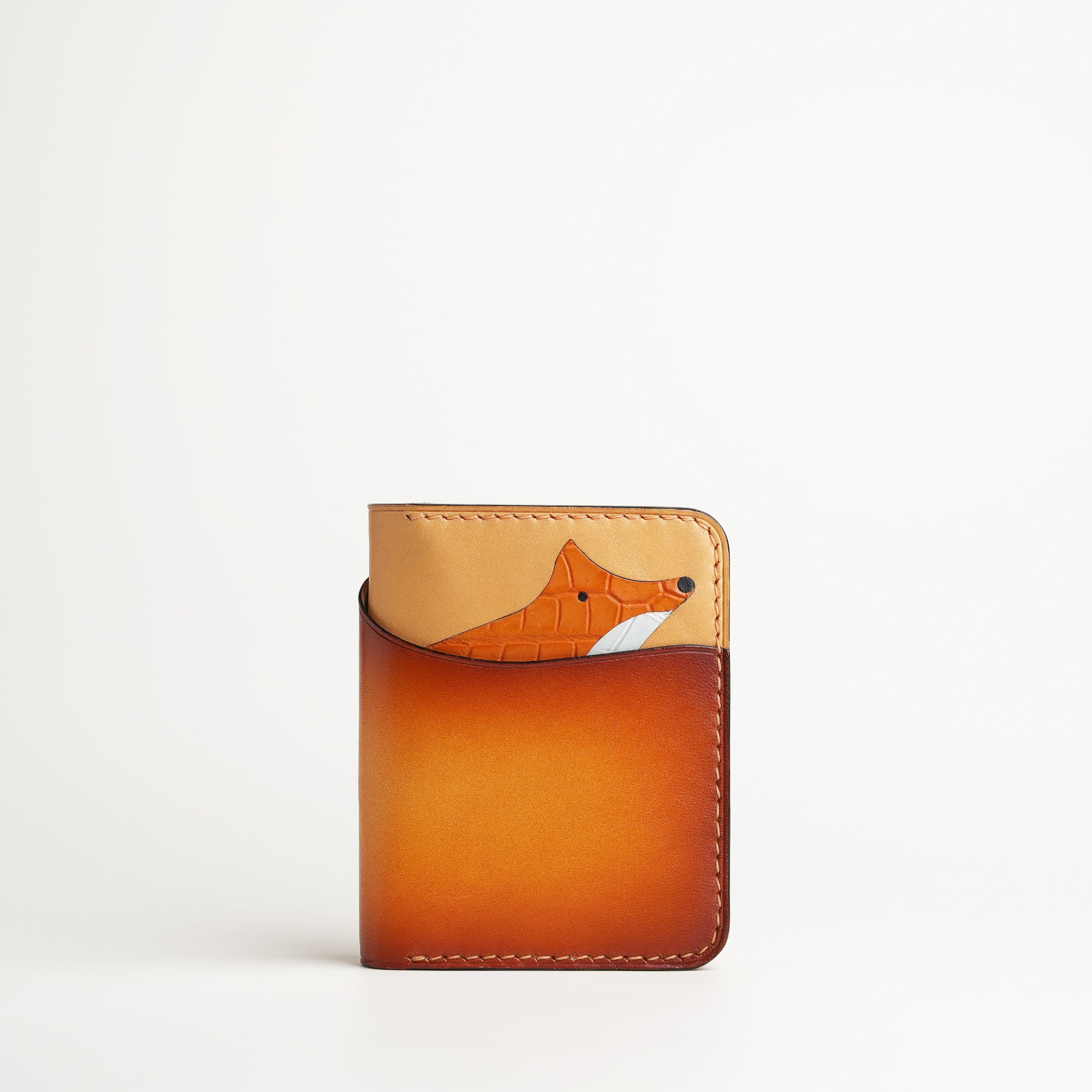 Tan Leather Dualfold Wallet - Fox Design