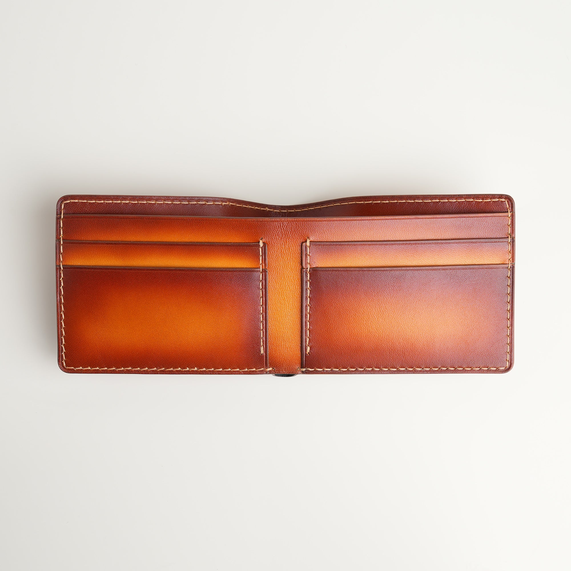 Tan Leather Wing Bifold Wallet - Patina Finish