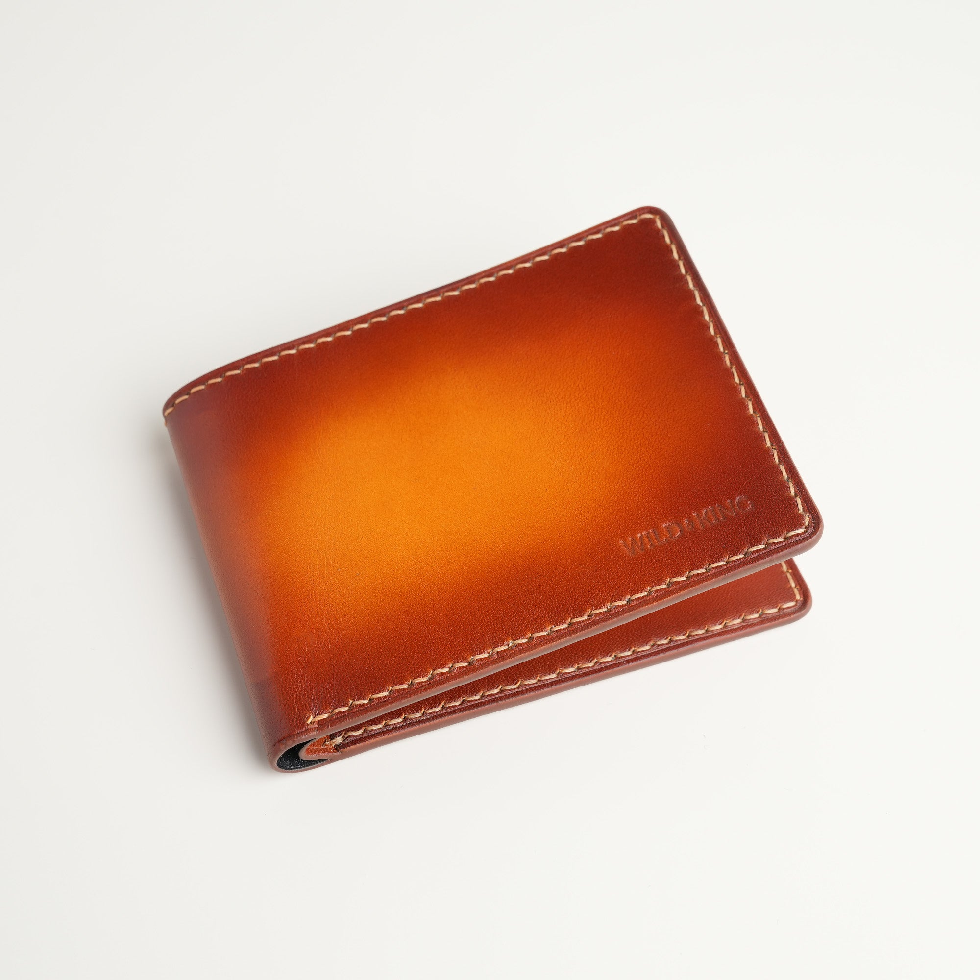Tan Leather Wing Bifold Wallet - Patina Finish