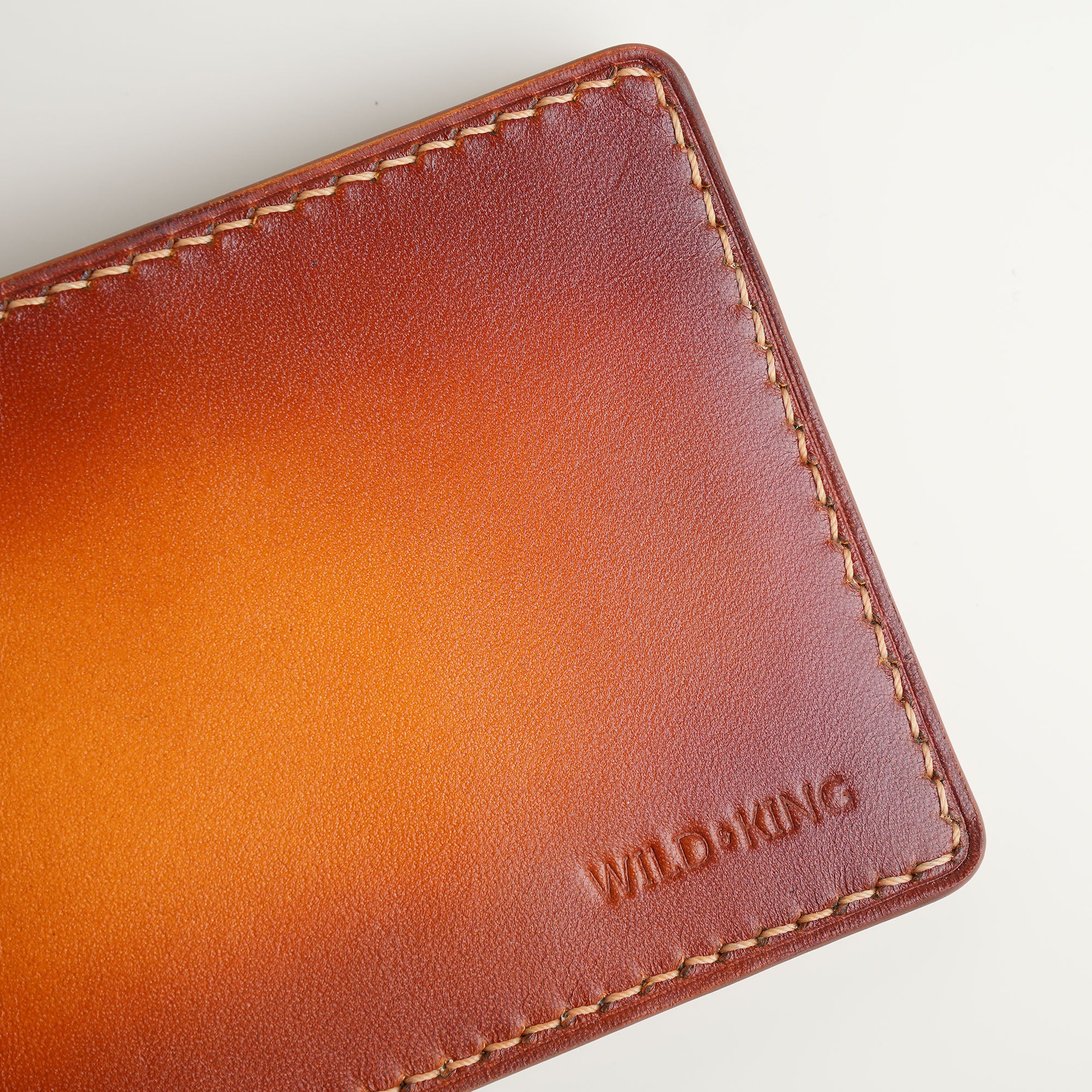 Tan Leather Wing Bifold Wallet - Patina Finish