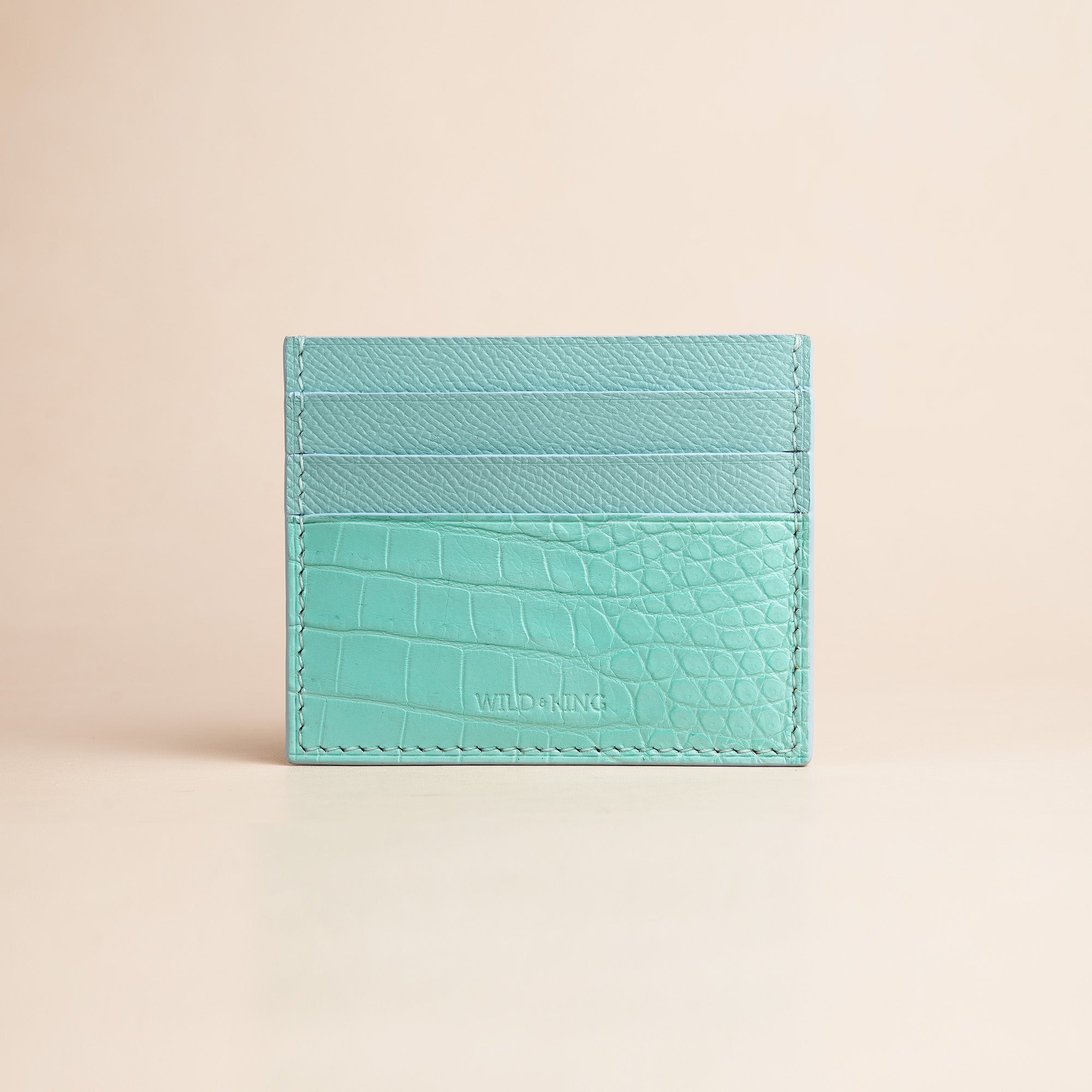 Turquoise Alligator Leather Card Holder