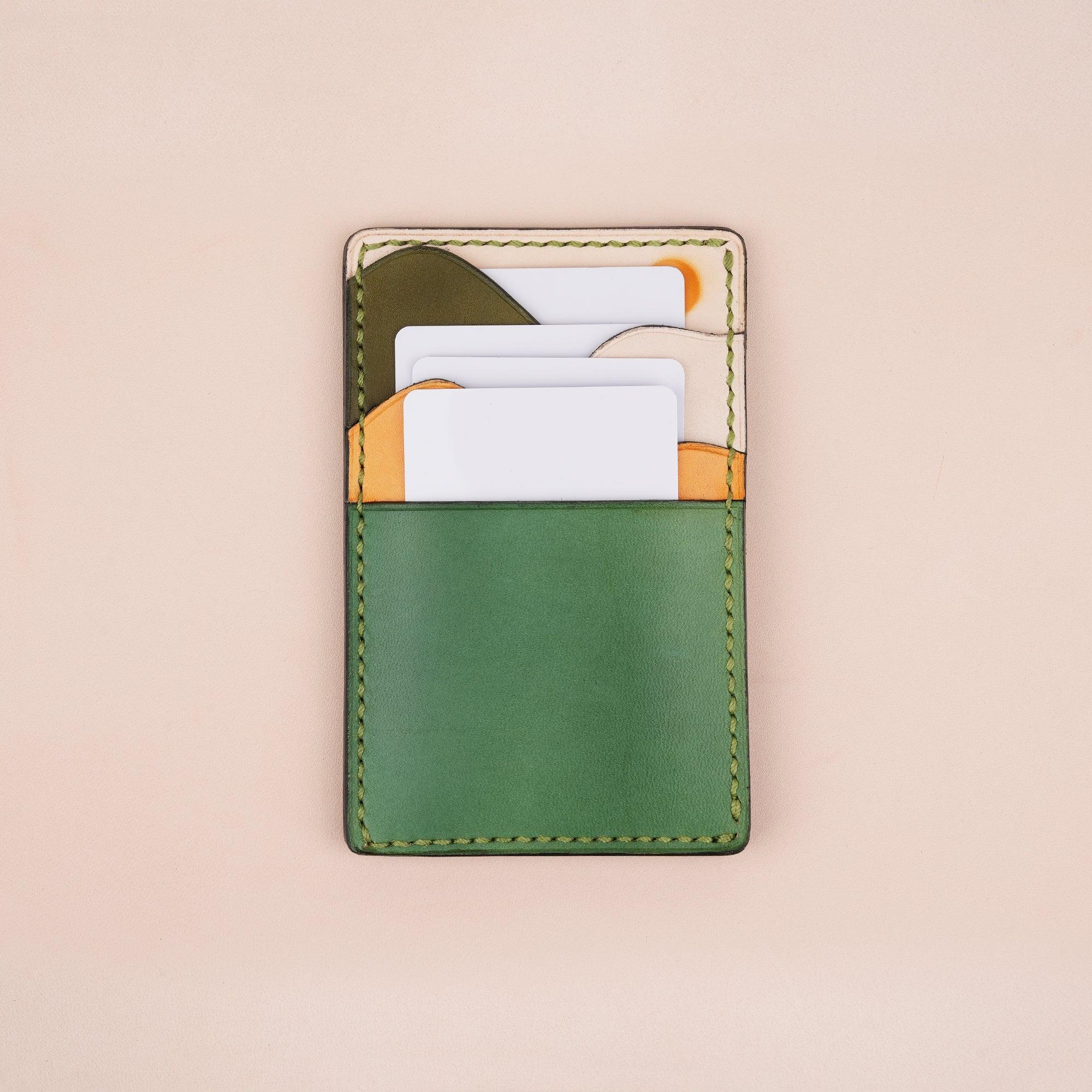 Vertical Leather Card Holder Wallet Sunset - WildandKing