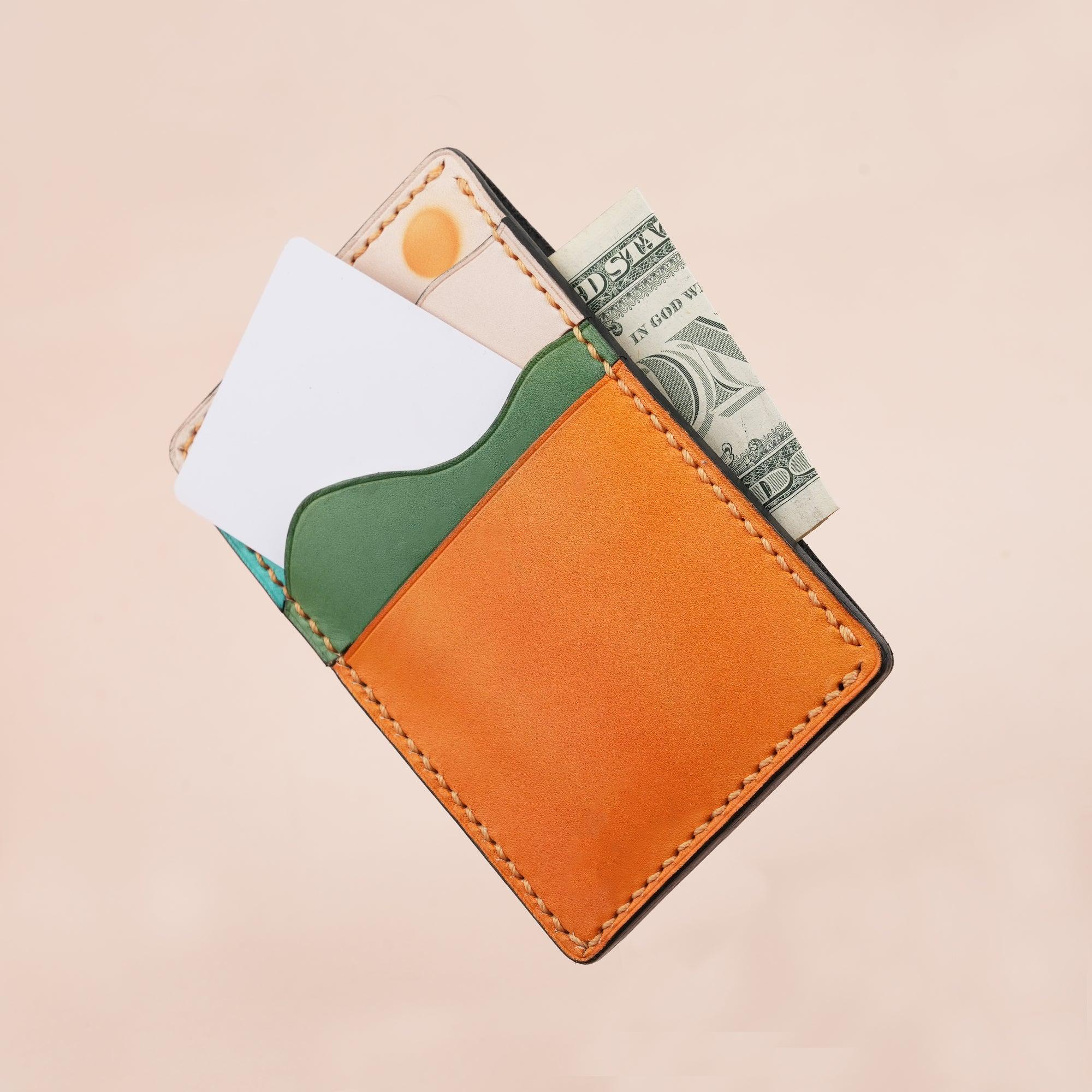 Vertical Leather Card Holder Wallet Sunset - WildandKing