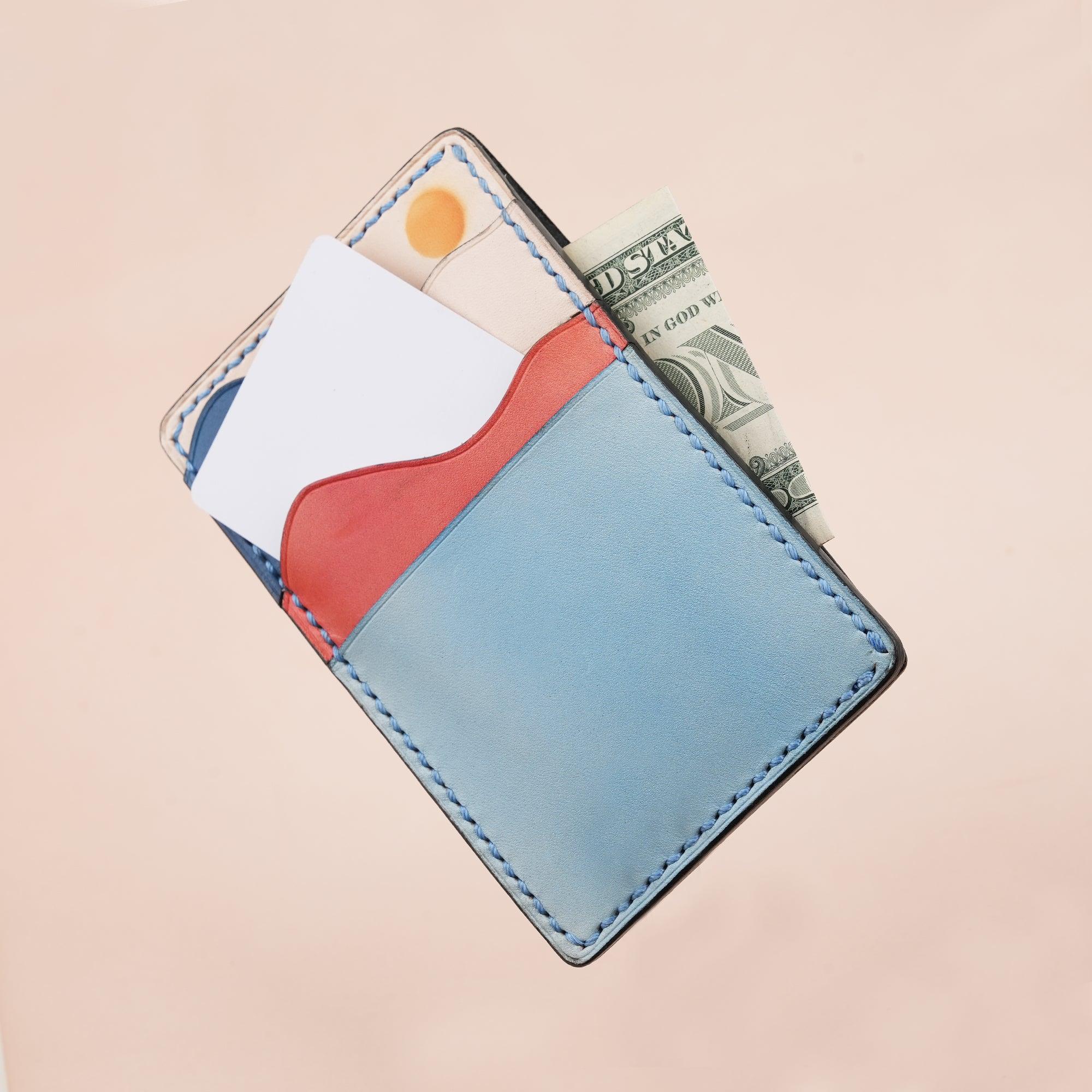 Vertical Leather Card Holder Wallet Sunset - WildandKing