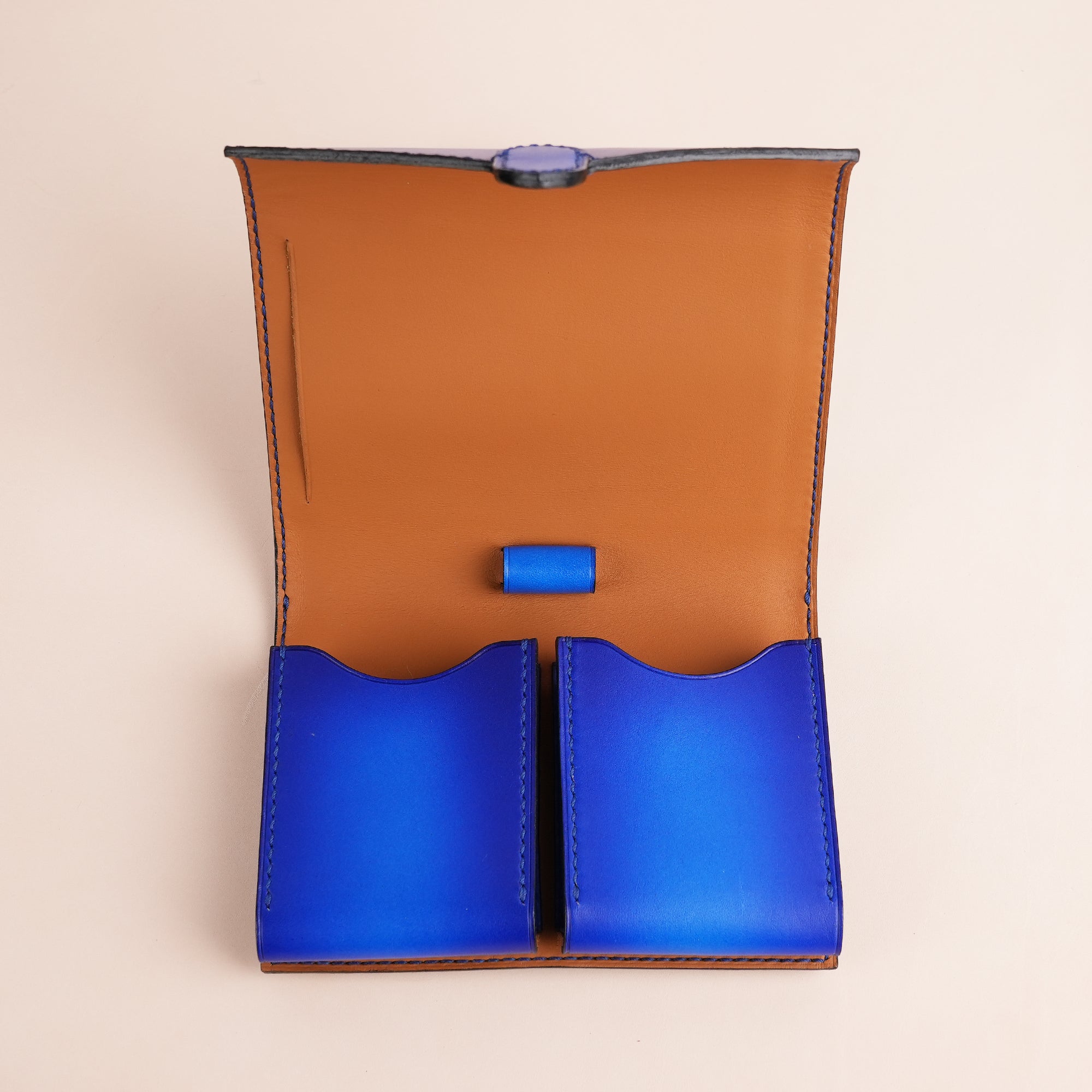 Blue Leather Wallet Card Deck