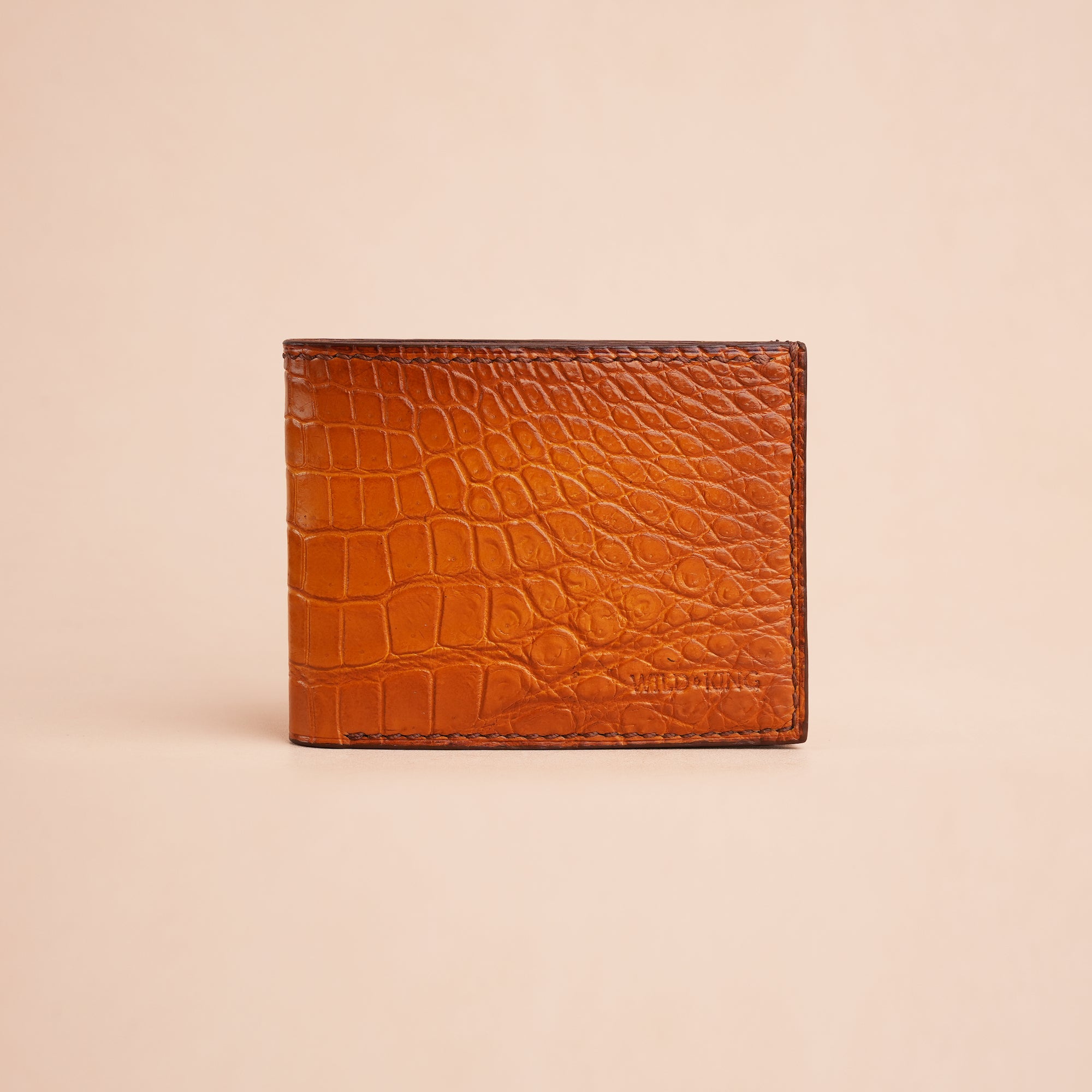 Tan Crocodile Leather Bifold Wallet