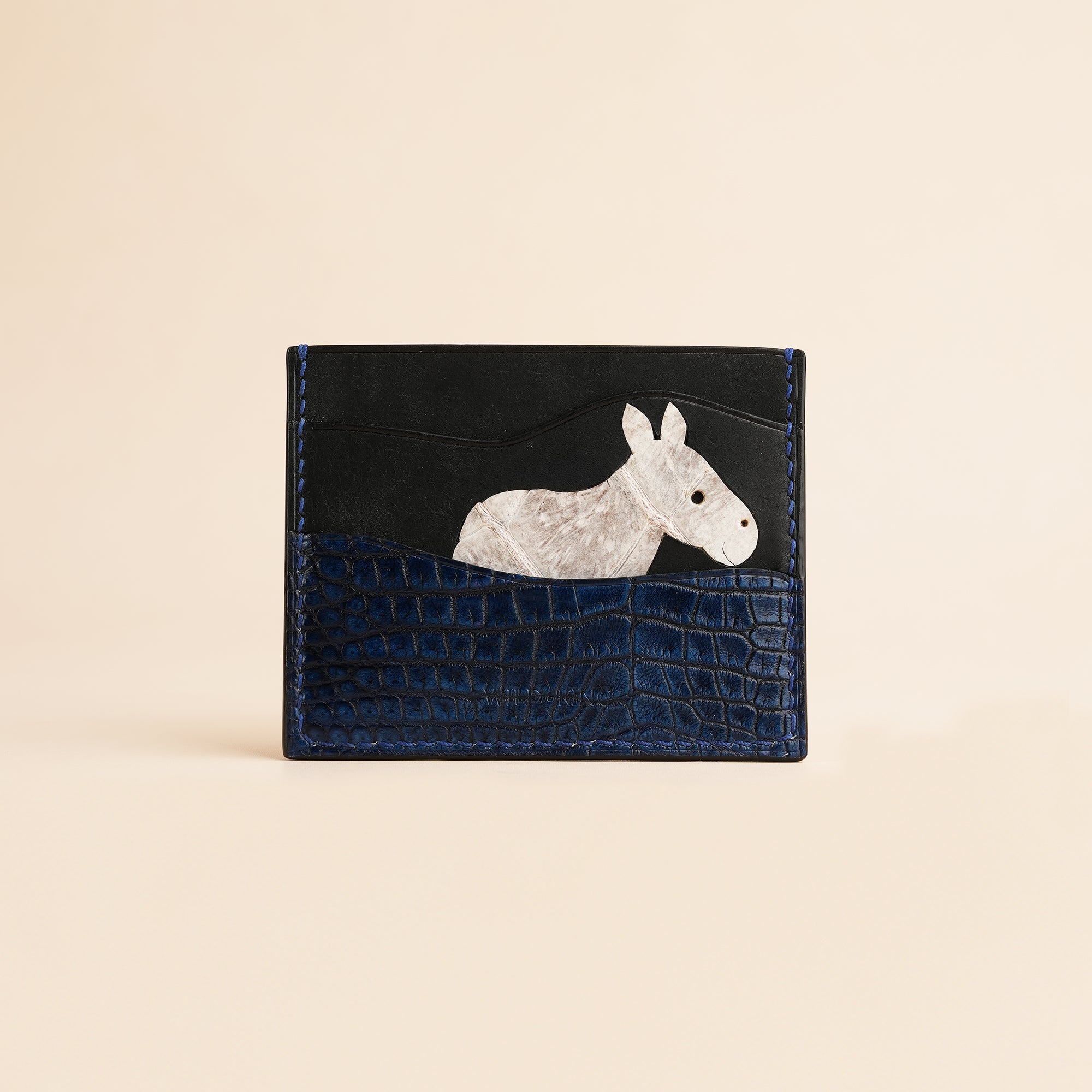 Black Pueblo Leather Card Holder - Stupid Donkey