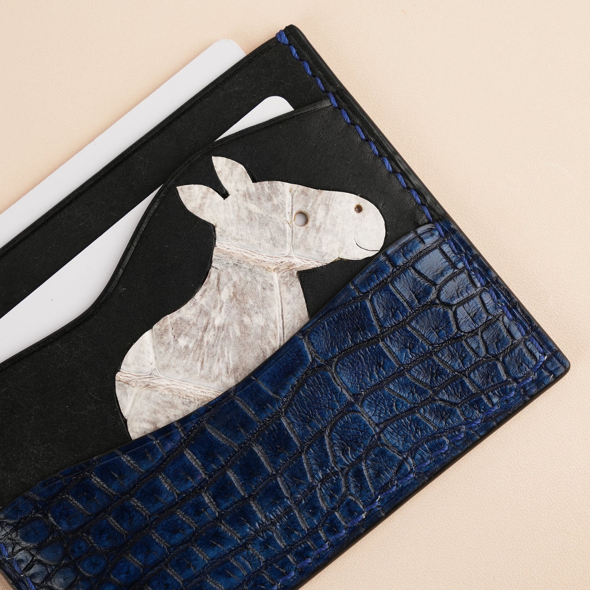 Black Pueblo Leather Card Holder - Stupid Donkey