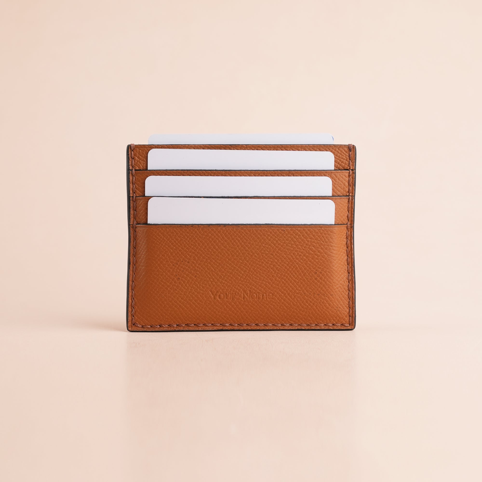 Tan Alligator Leather Card Holder - Patina Finish