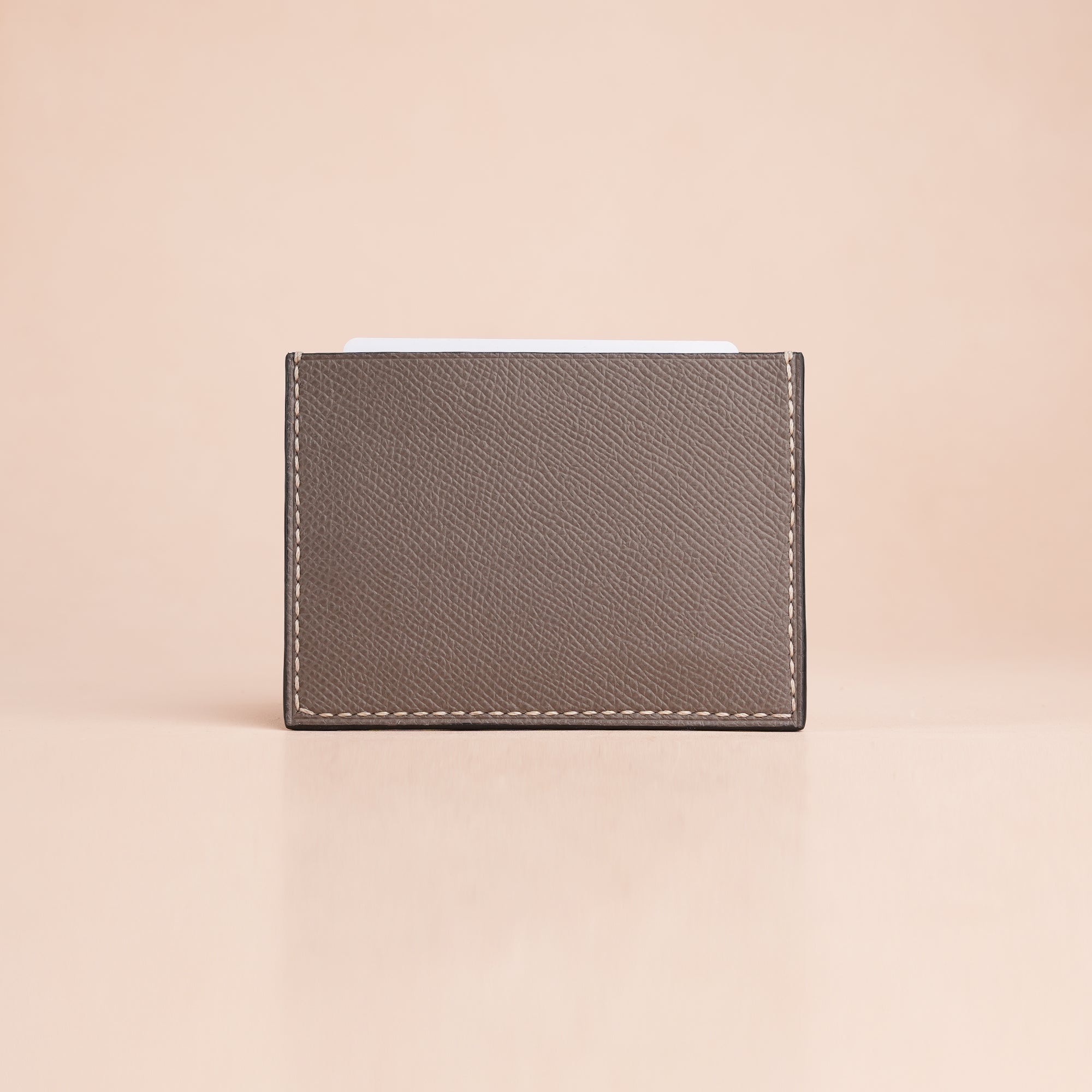 Graphite Grey Epsom Leather Card Holder - Double Stupid Alligator